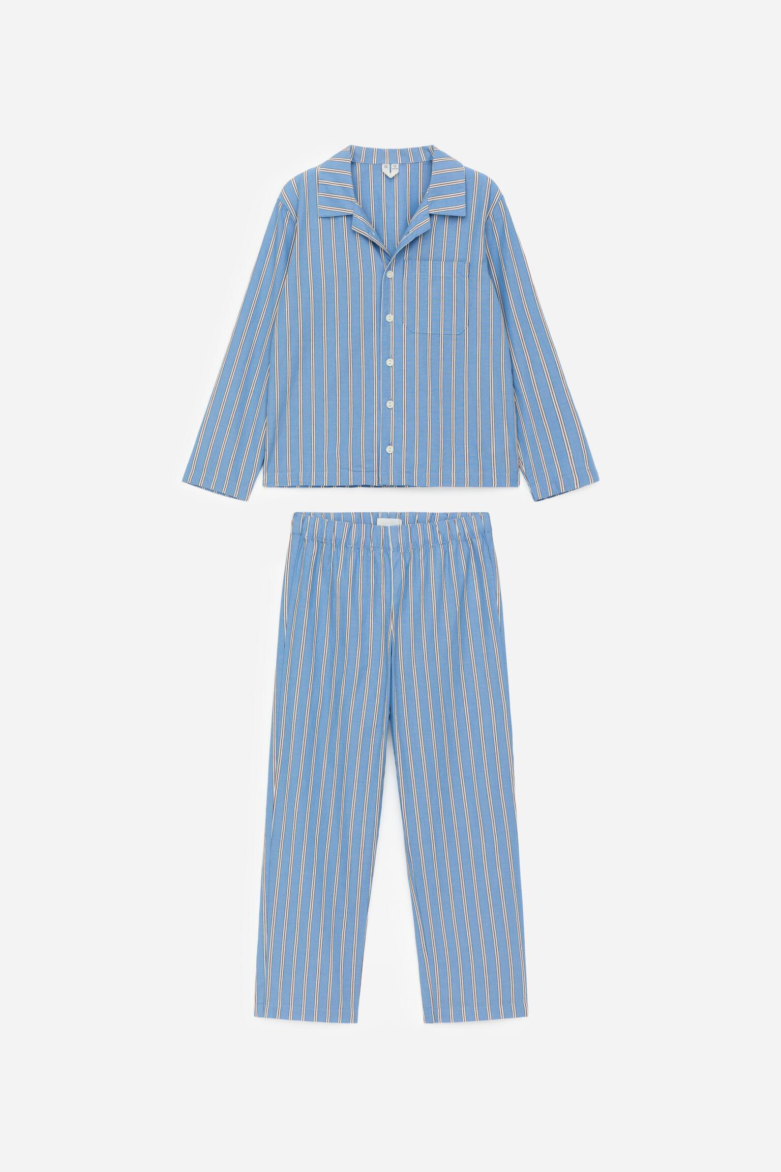 Pyjama Set - Синьо/Райе - 1