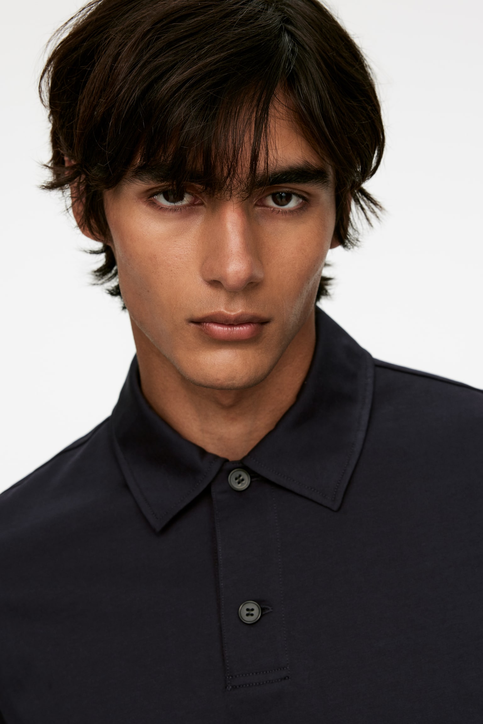 Cotton Polo Shirt - Dark Blue/Burgundy - 3