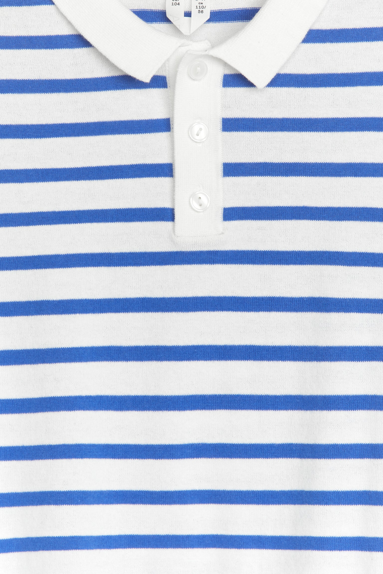 Fine-Knit Polo Shirt - White/Blue - 3