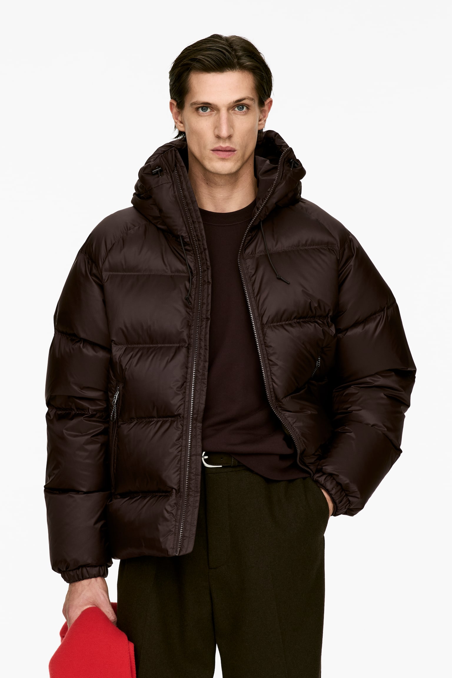 Αθλητικό μπουφάν από ανακυκλωμένο πούπουλο - Σκούρο Καφέ/Μαύρο/Πορτοκαλί - 4