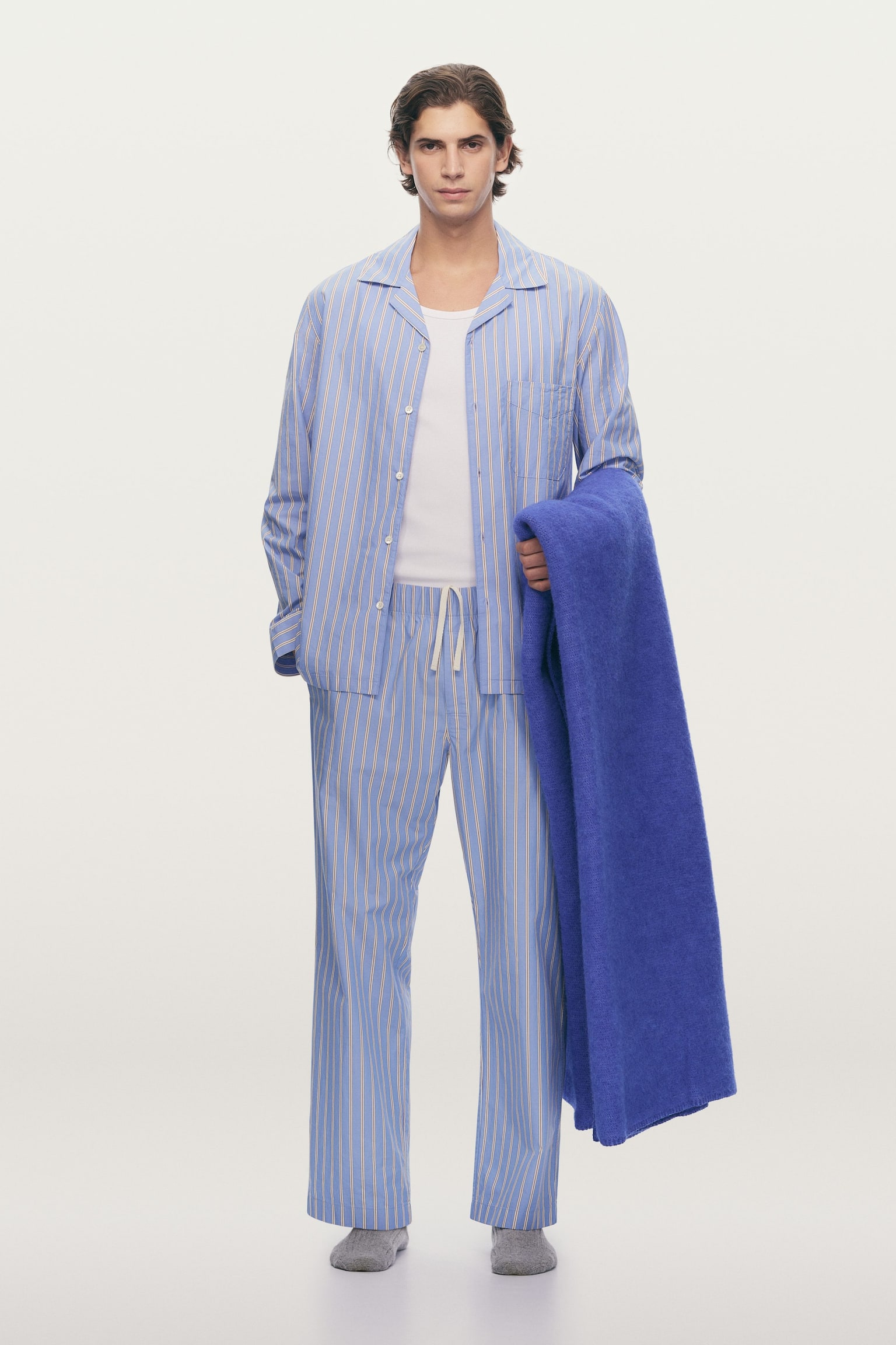 Geripptes Tanktop - Weiß/Grau - 6