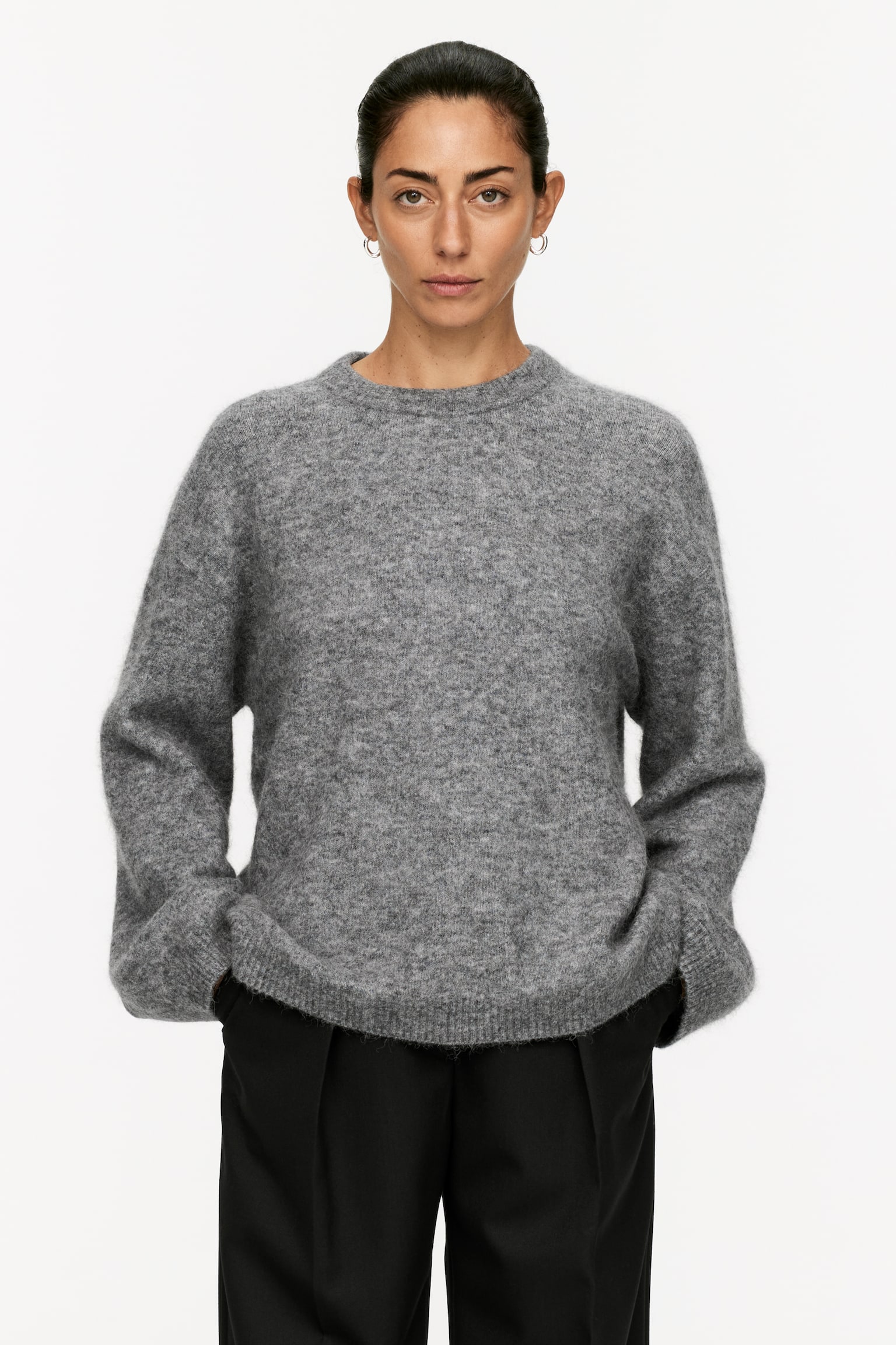 Alpaca-Wool Blend Jumper - Light Grey/Black/Beige/Off White/Pink/Dusty Blue/Dark Yellow/Dark Brown/Dark Green