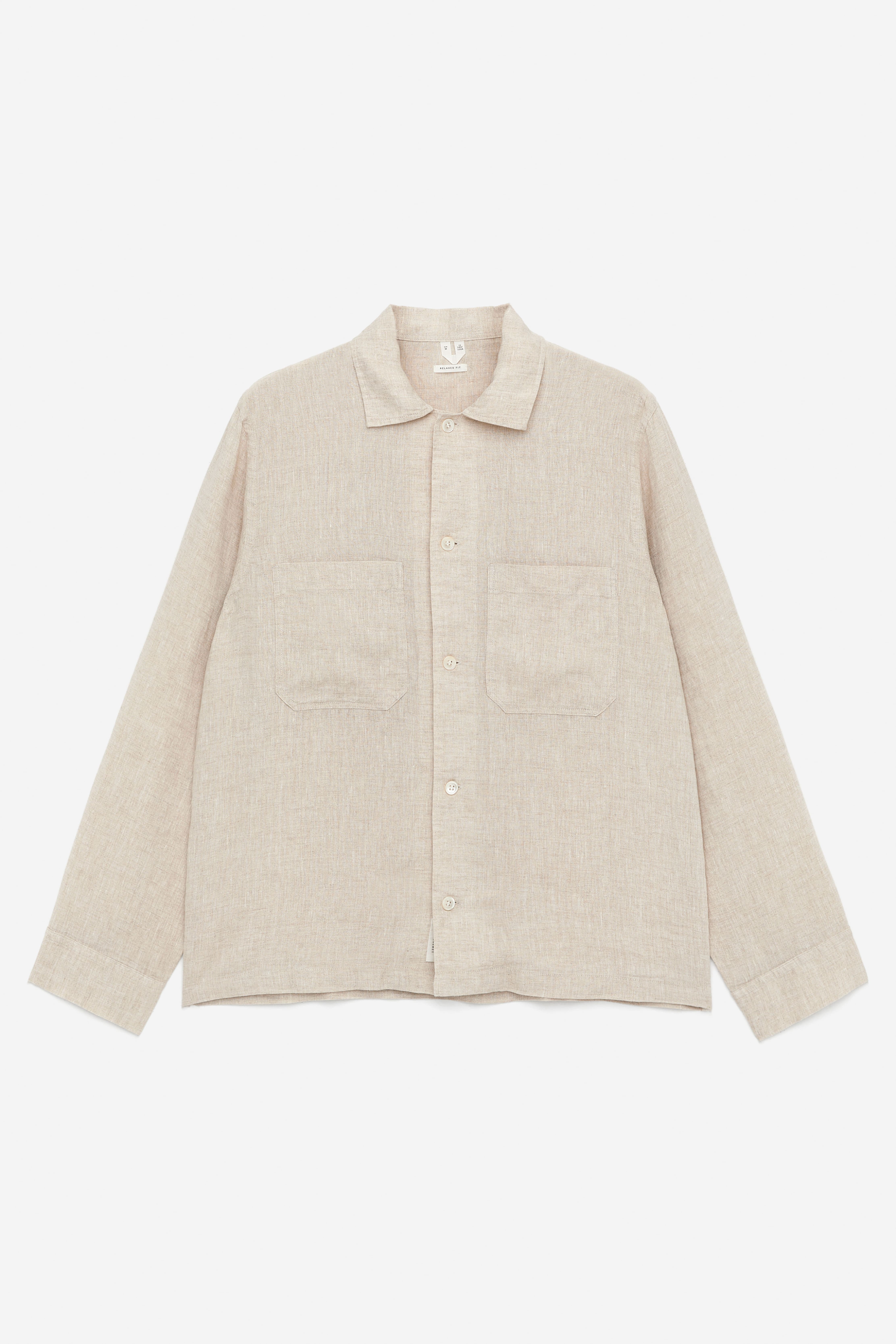 Chemise décontractée en lin - Beige/Noir