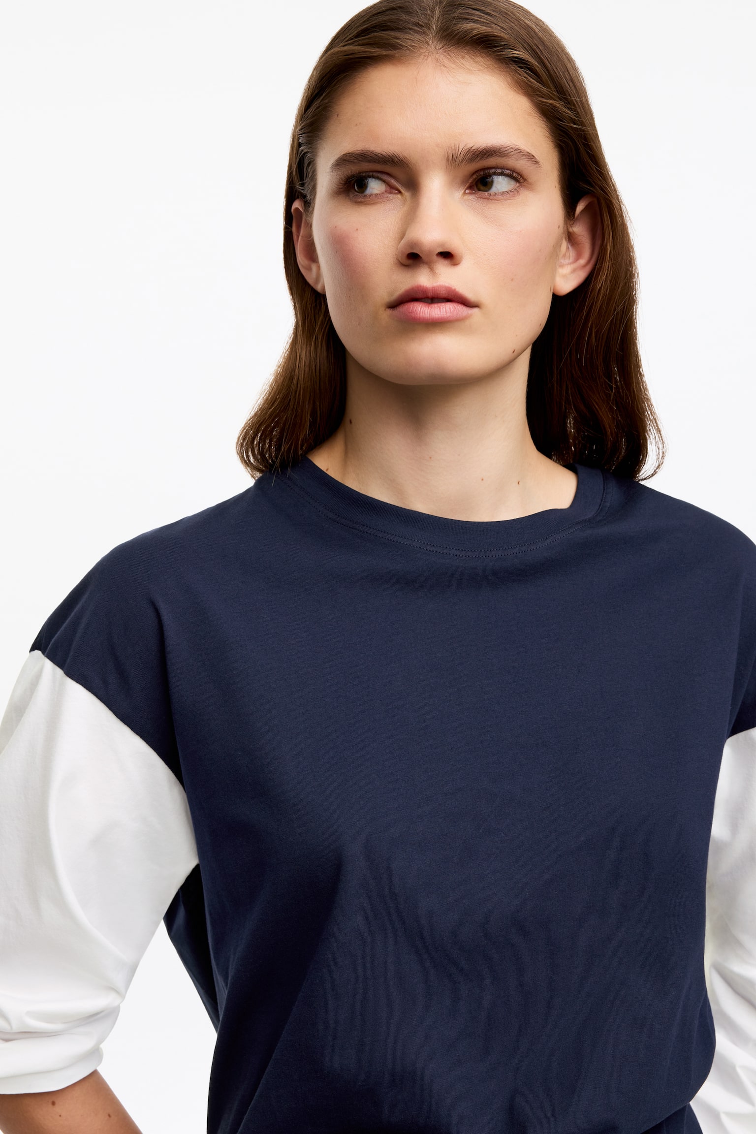 T-shirt oversize a maniche lunghe - Blu scuro/Nero/Bianco/Multicolore/Bianco/Turchese - 6