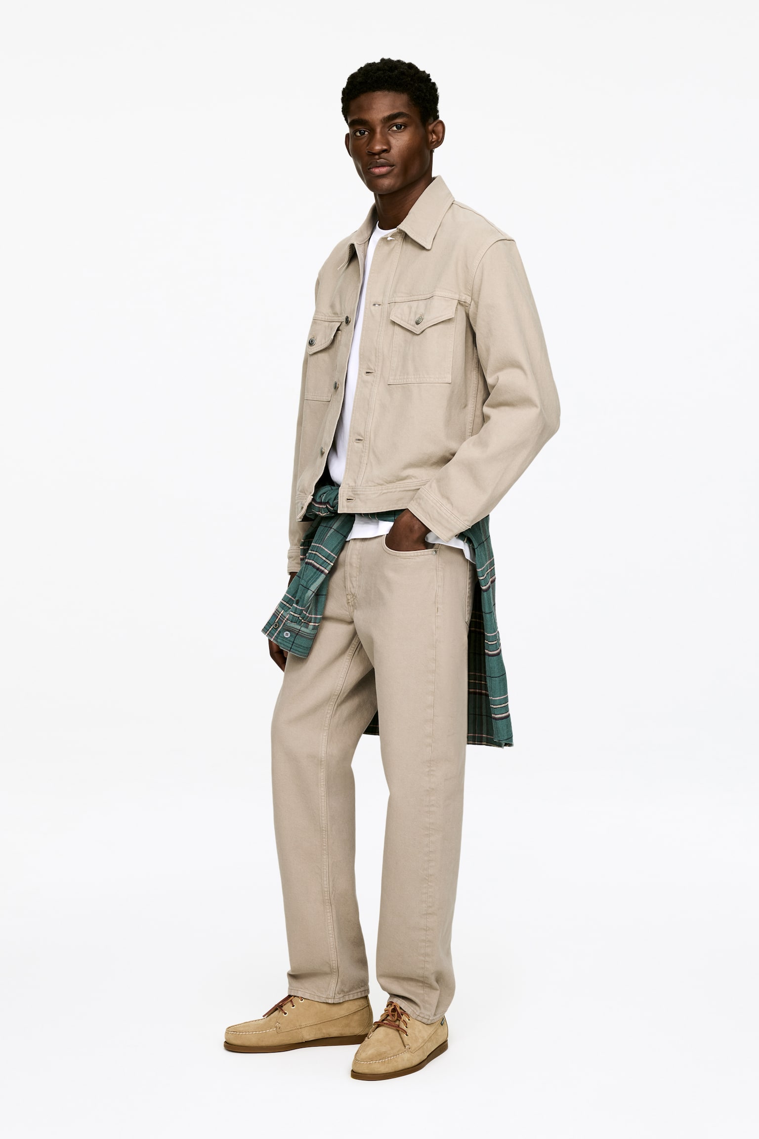 Garment-dyed denim jack - Clay - 6