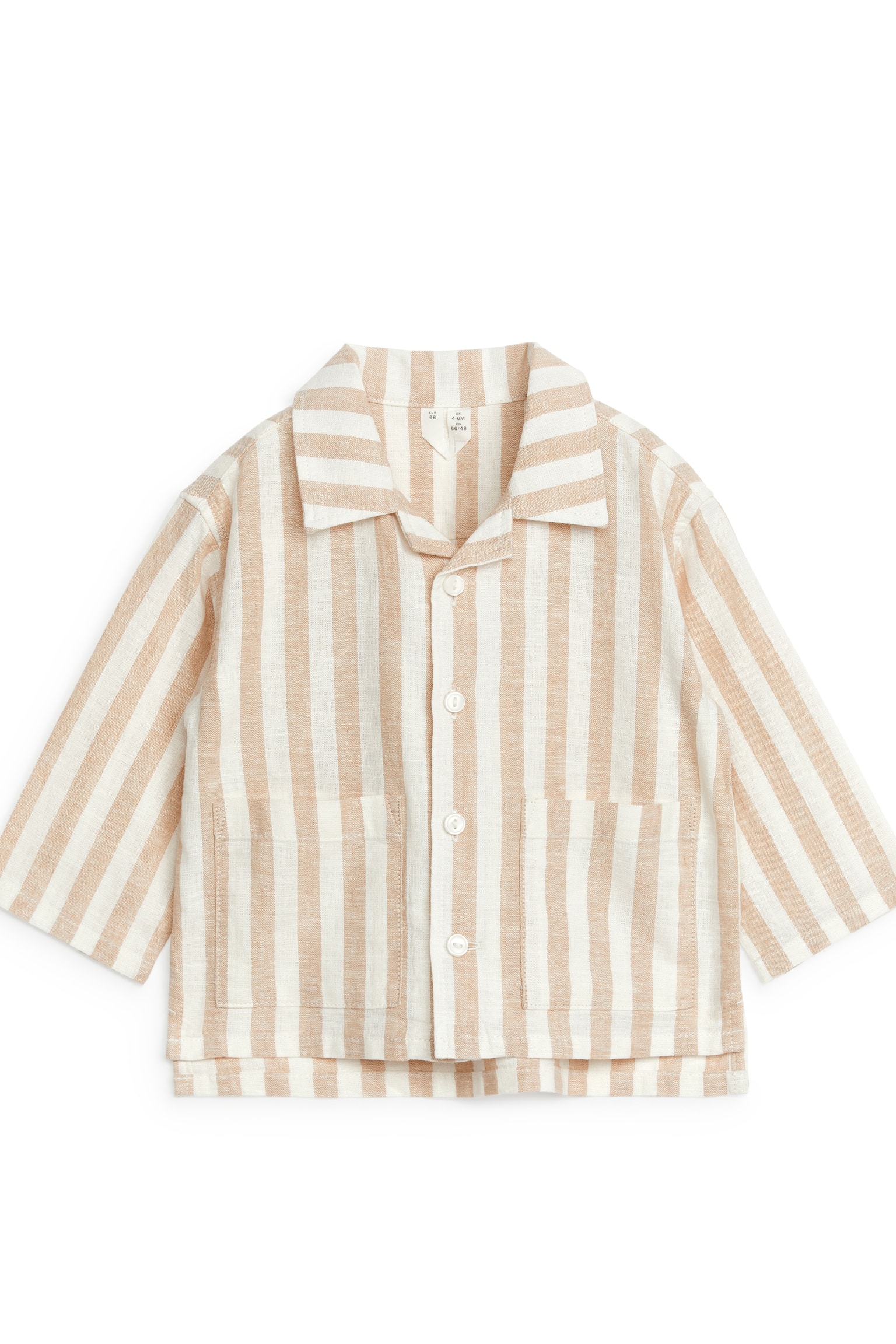 Linen-Cotton Shirt - Beige/White - 1