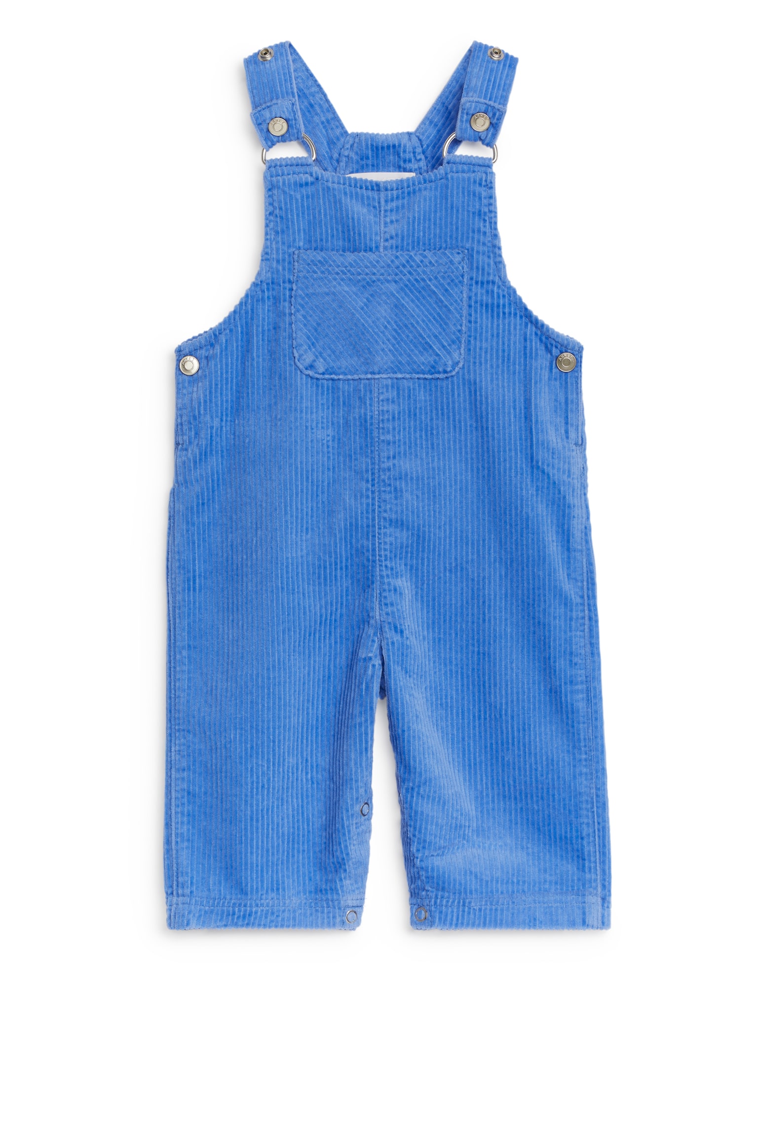 Corduroy Dungarees - Bright Blue/Off White - 1