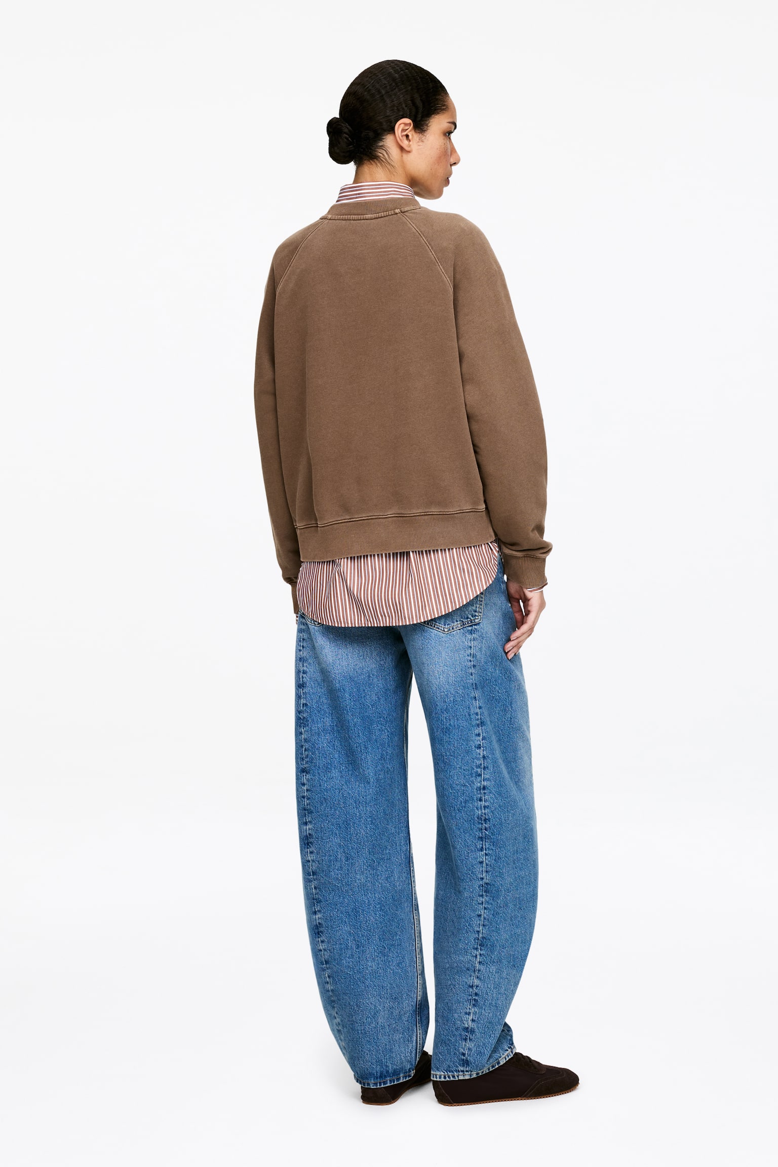 Frottee-Sweatshirt - Braun/Rosa/Blau/Dunkelbraun/Helltürkis/Schwarz/Graumeliert - 7