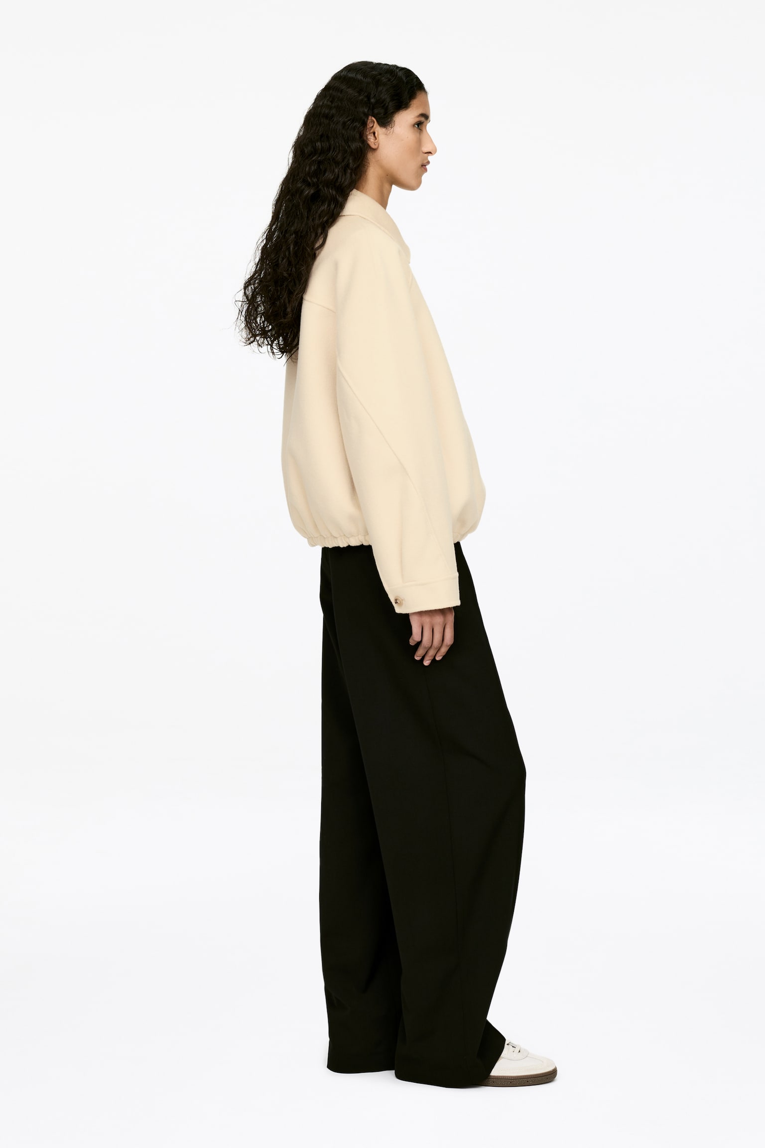 Kurtka z dwustronnej mieszanki z wełną - Beżowy - 6