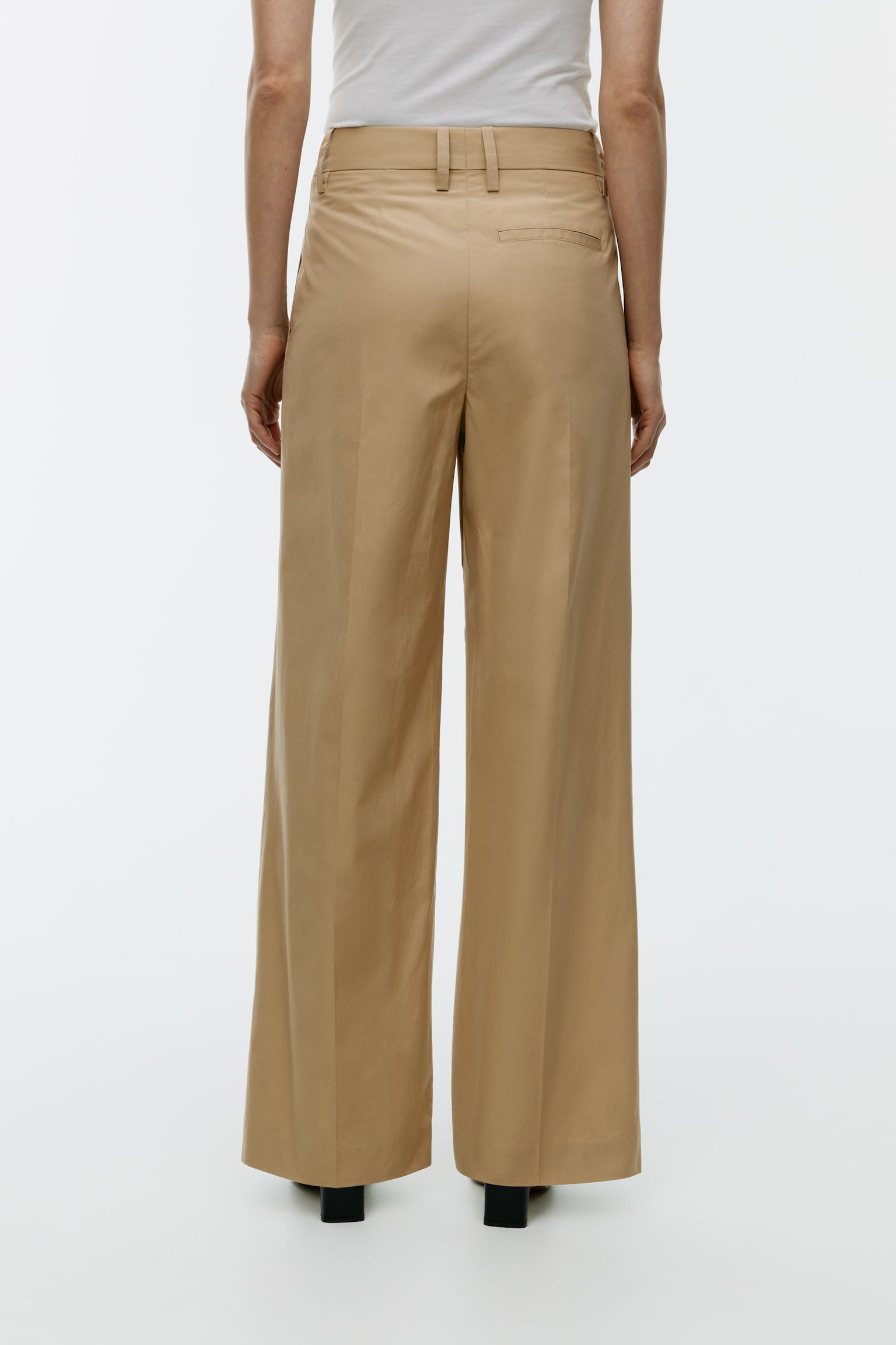 Wide Pleated Trousers - Beige - 3