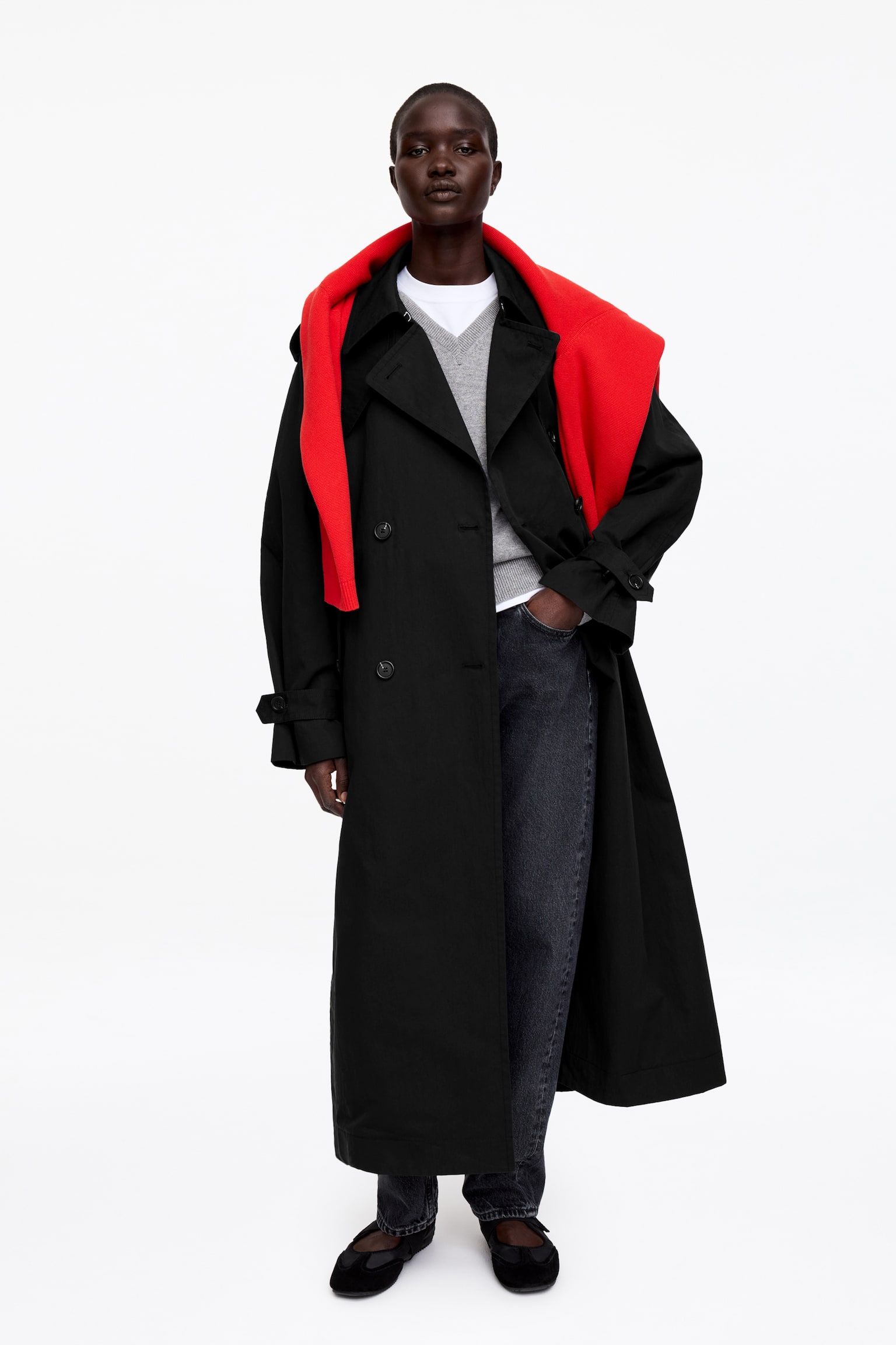 Oversize-Trenchcoat - Schwarz - 4