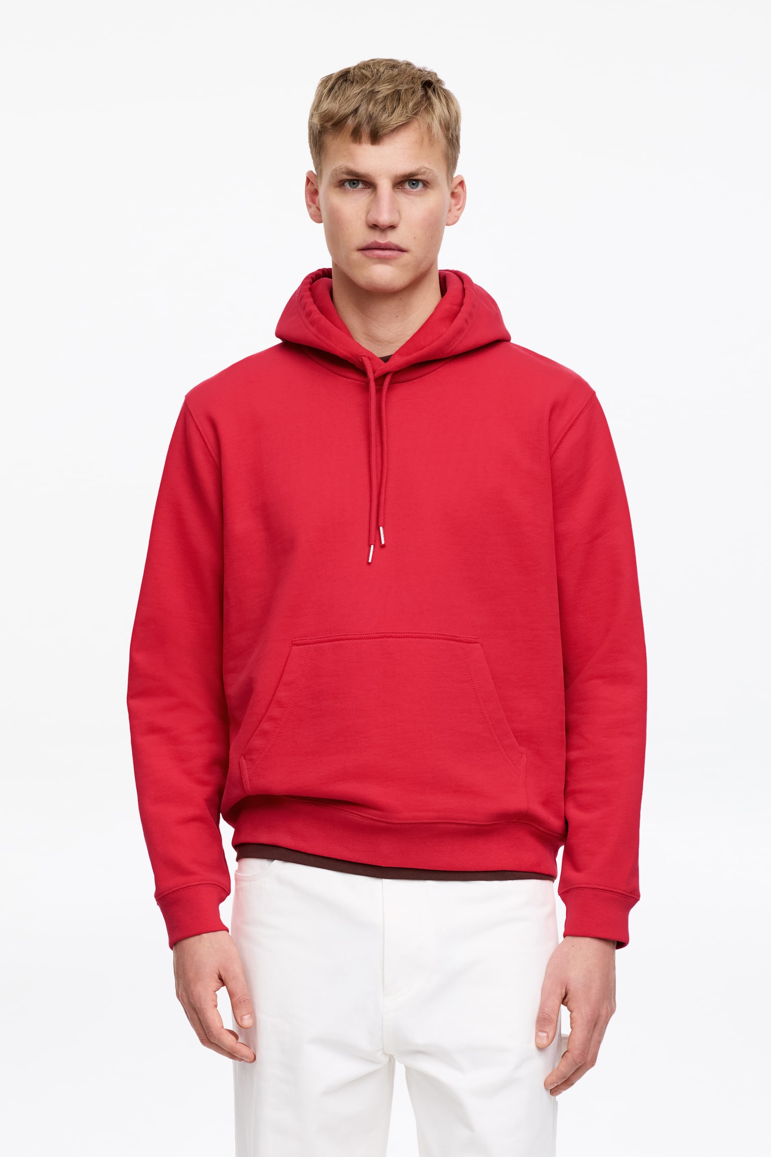 Sweatshirt mit Kapuze - Rot/Graumeliert - 1