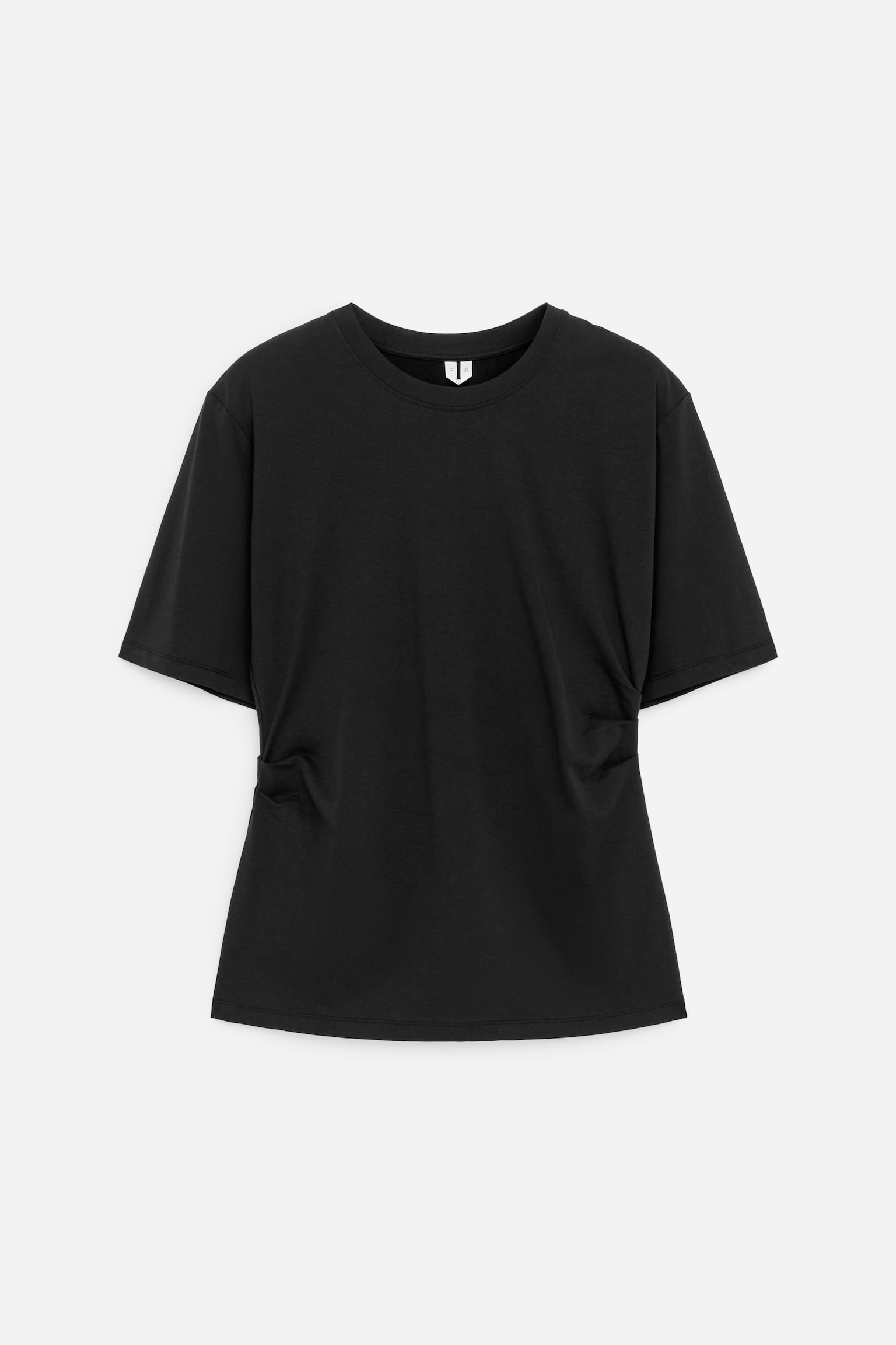Draperad t-shirt - Svart/Vit - 2