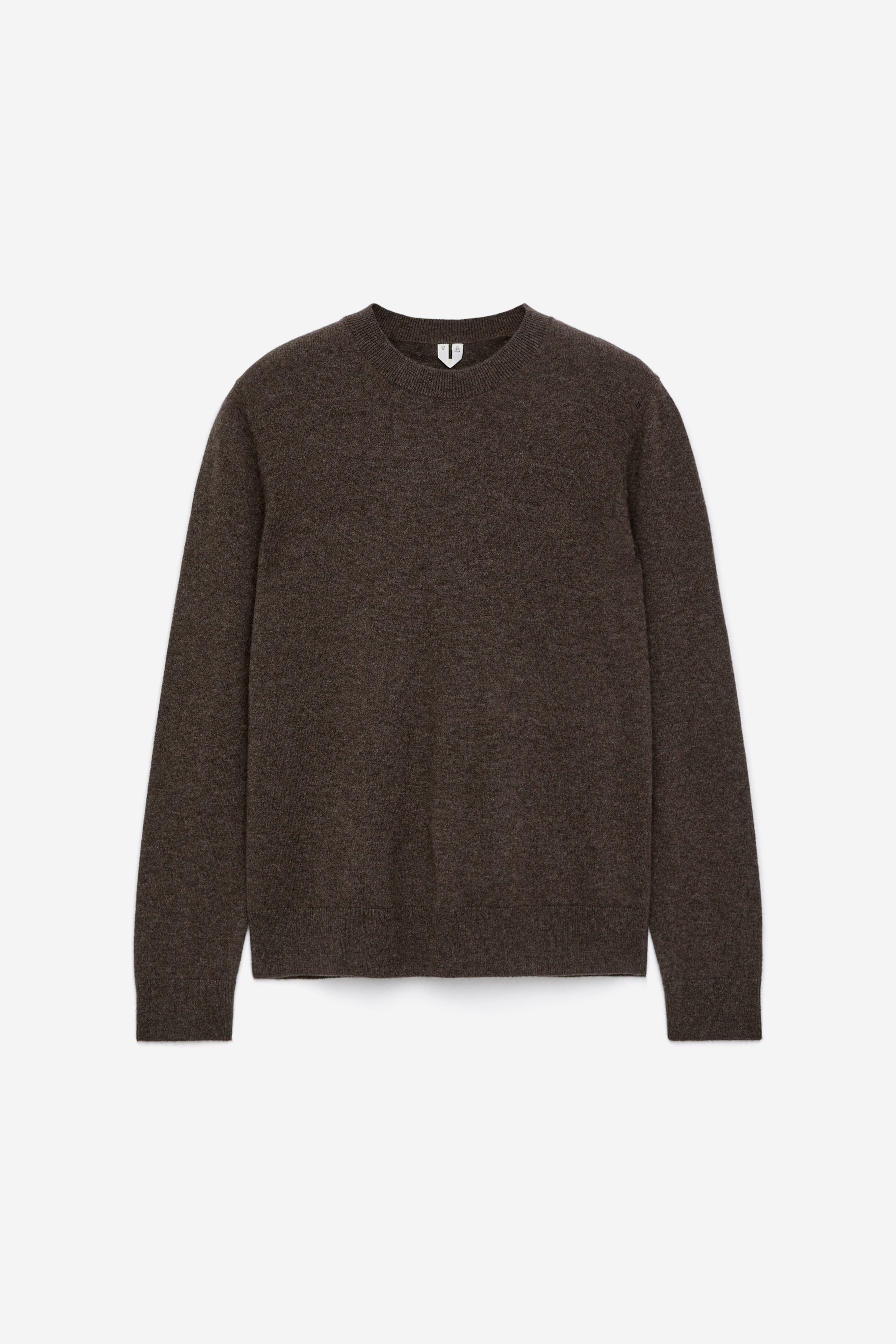 Rundhalspullover aus reinem Kaschmir - Braun/Dunkelblau