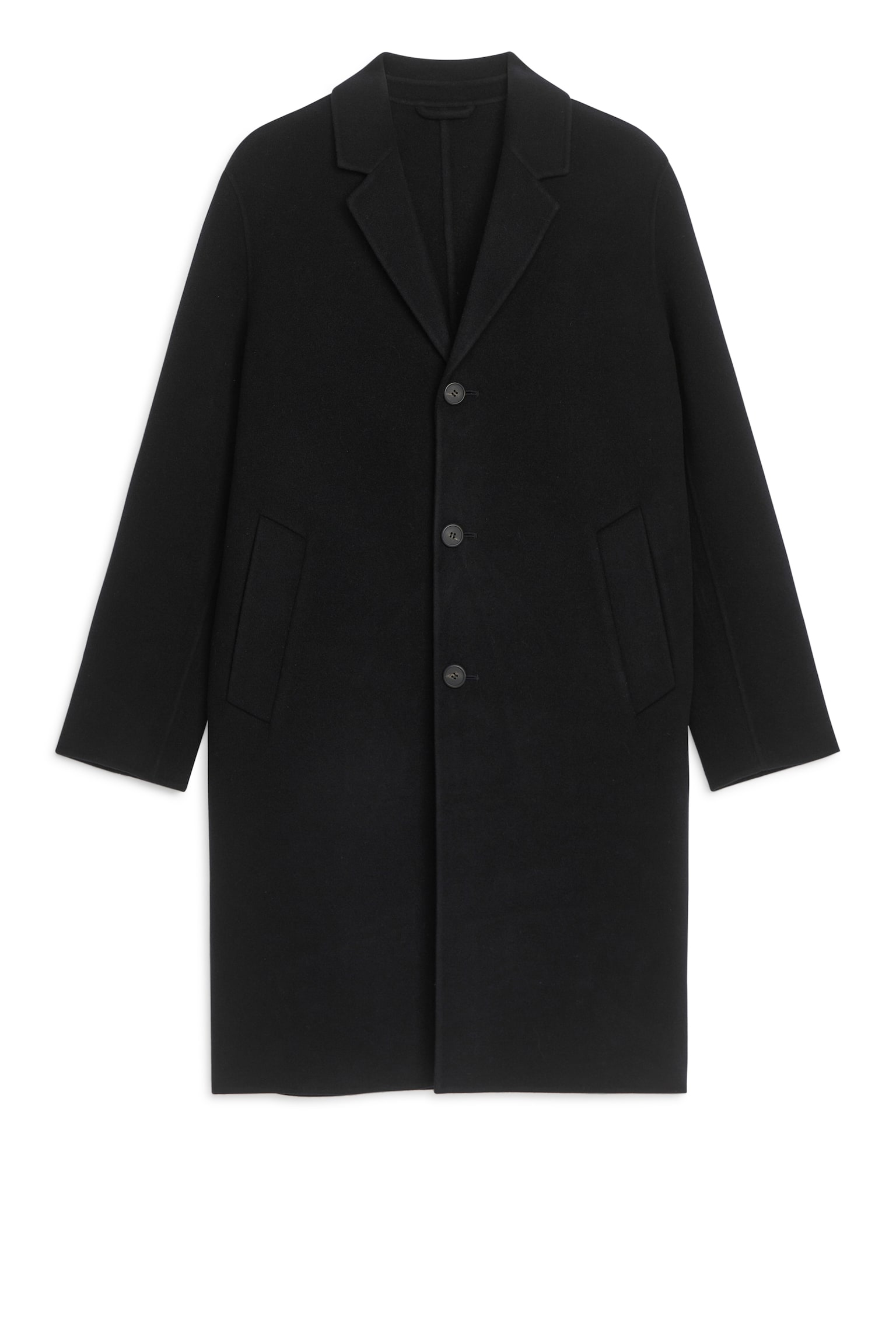 Relaxed Wool Topcoat - Black/Camel - 2