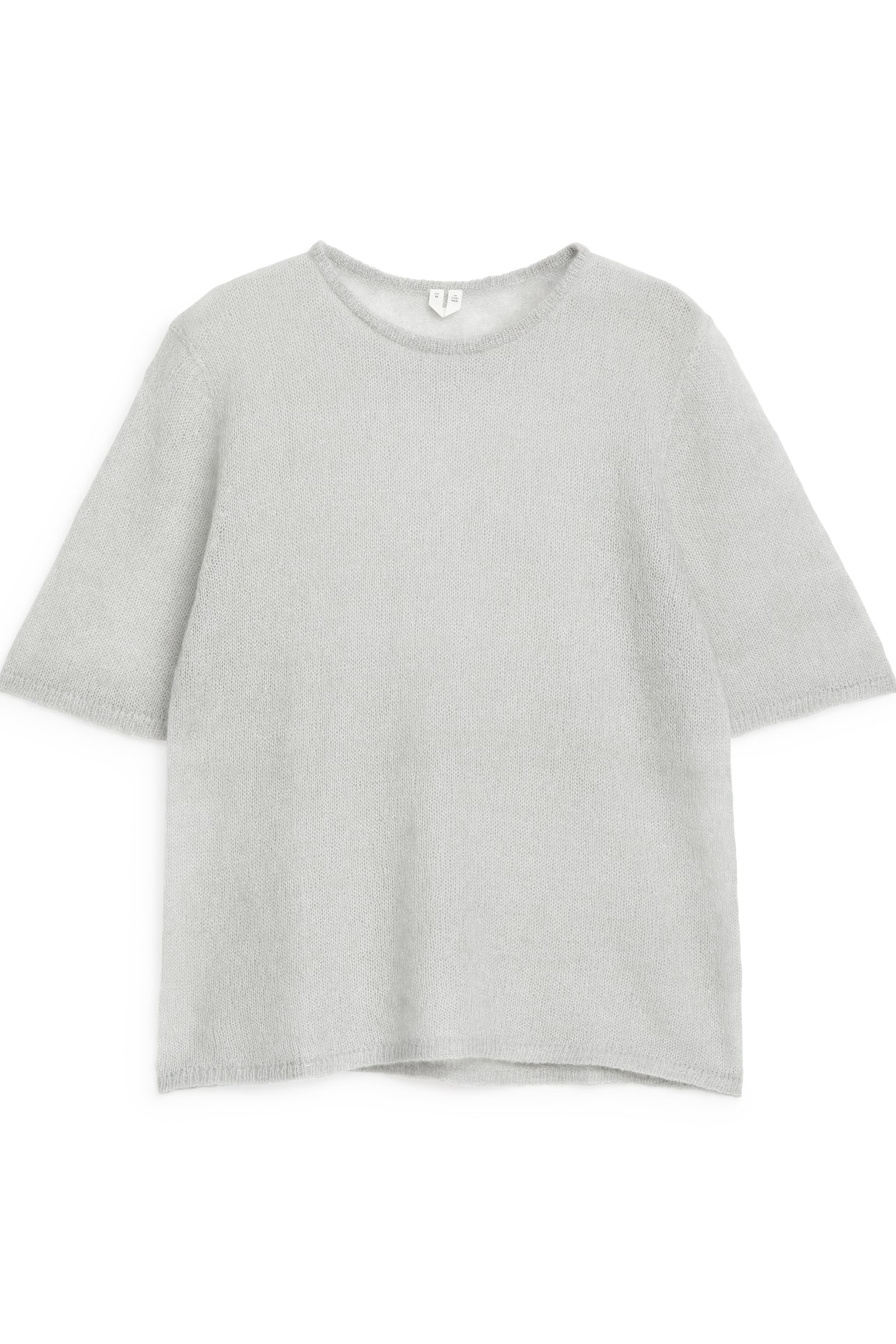 Wool-Mohair Blend Top - Light Grey/Pink - 1