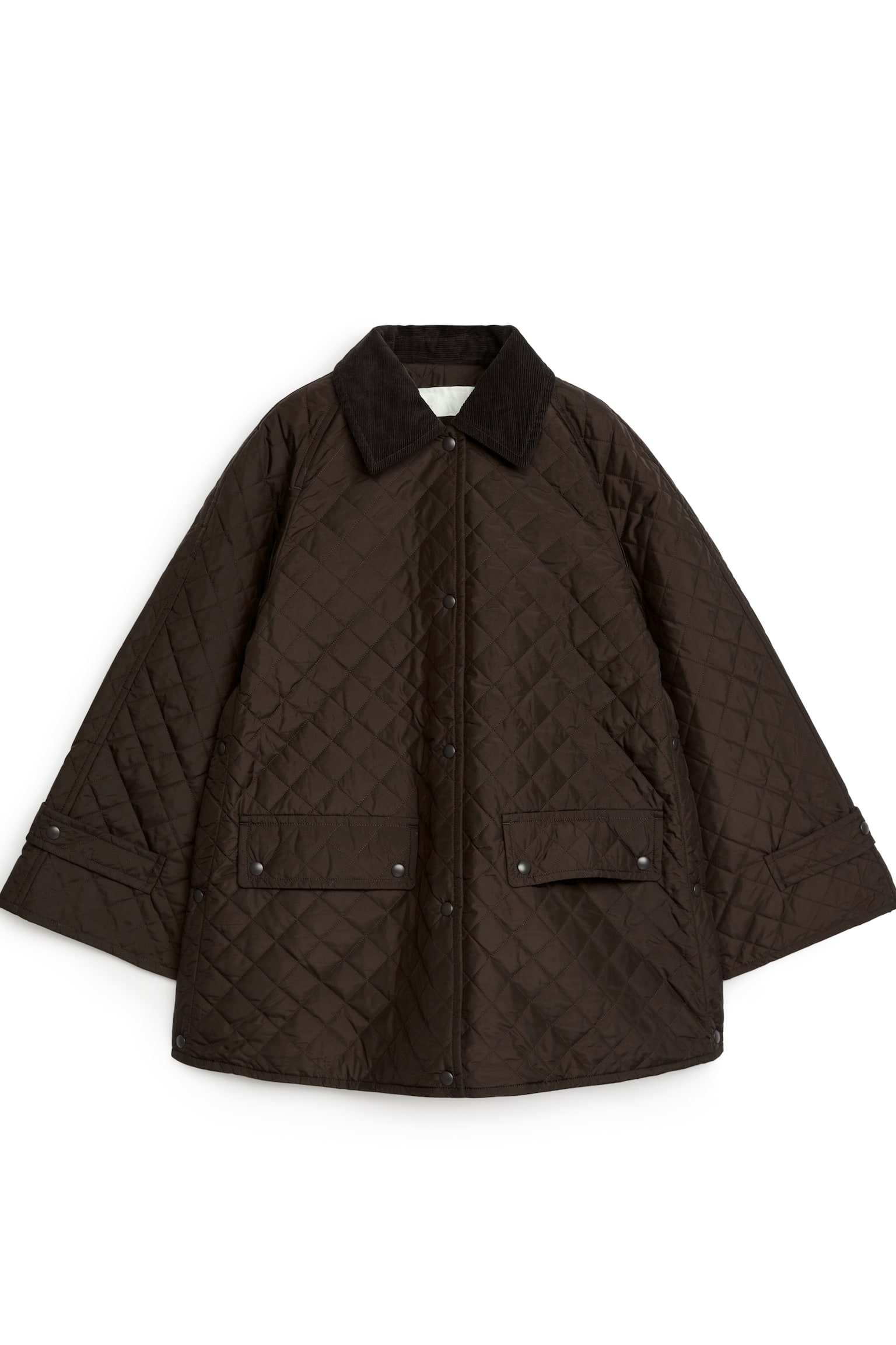 Quilted Jacket - Dark Brown/Black - 1