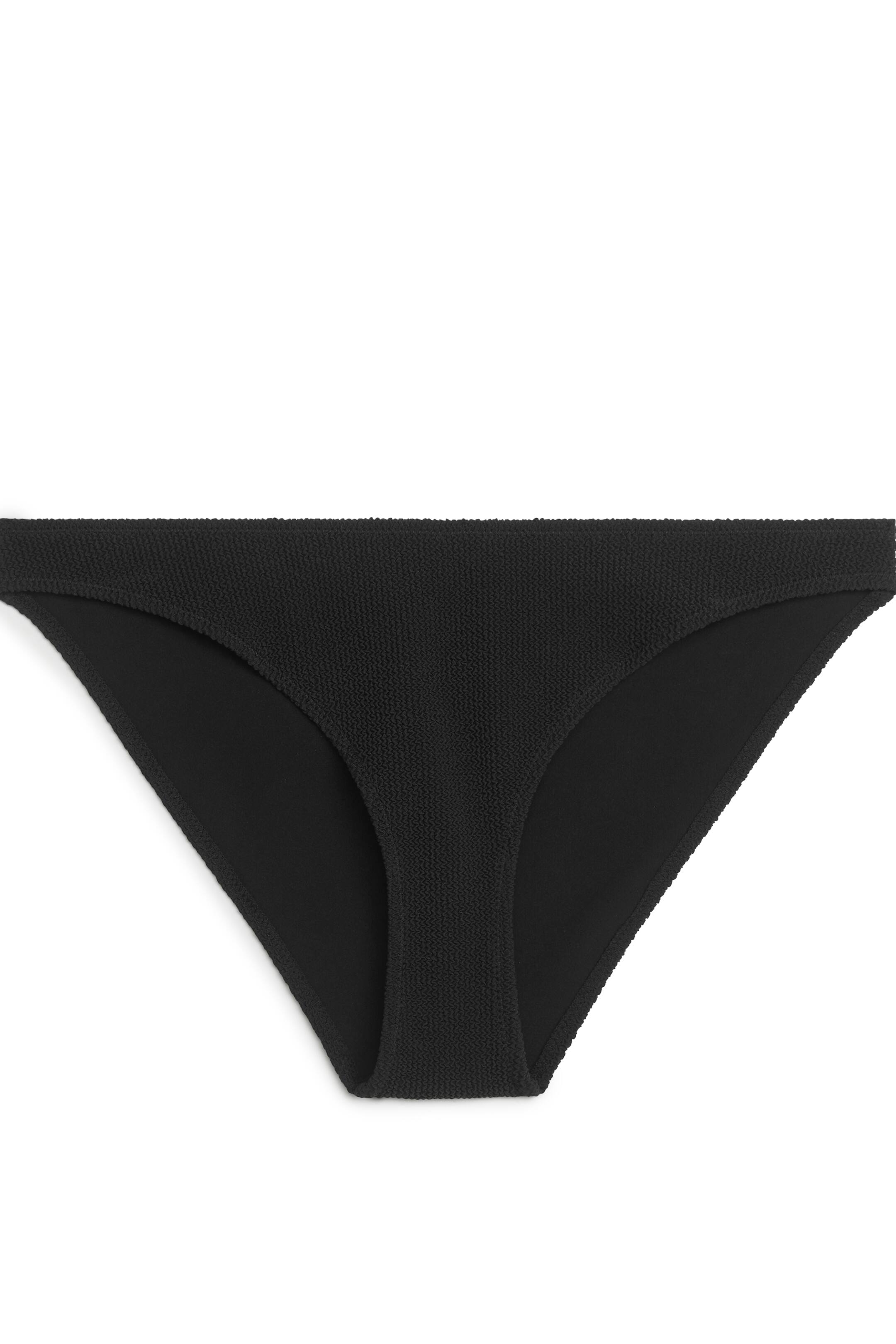 Low Waist Crinkle Bikini Bottom Low Waist Black Ladies Handm Gb 4755