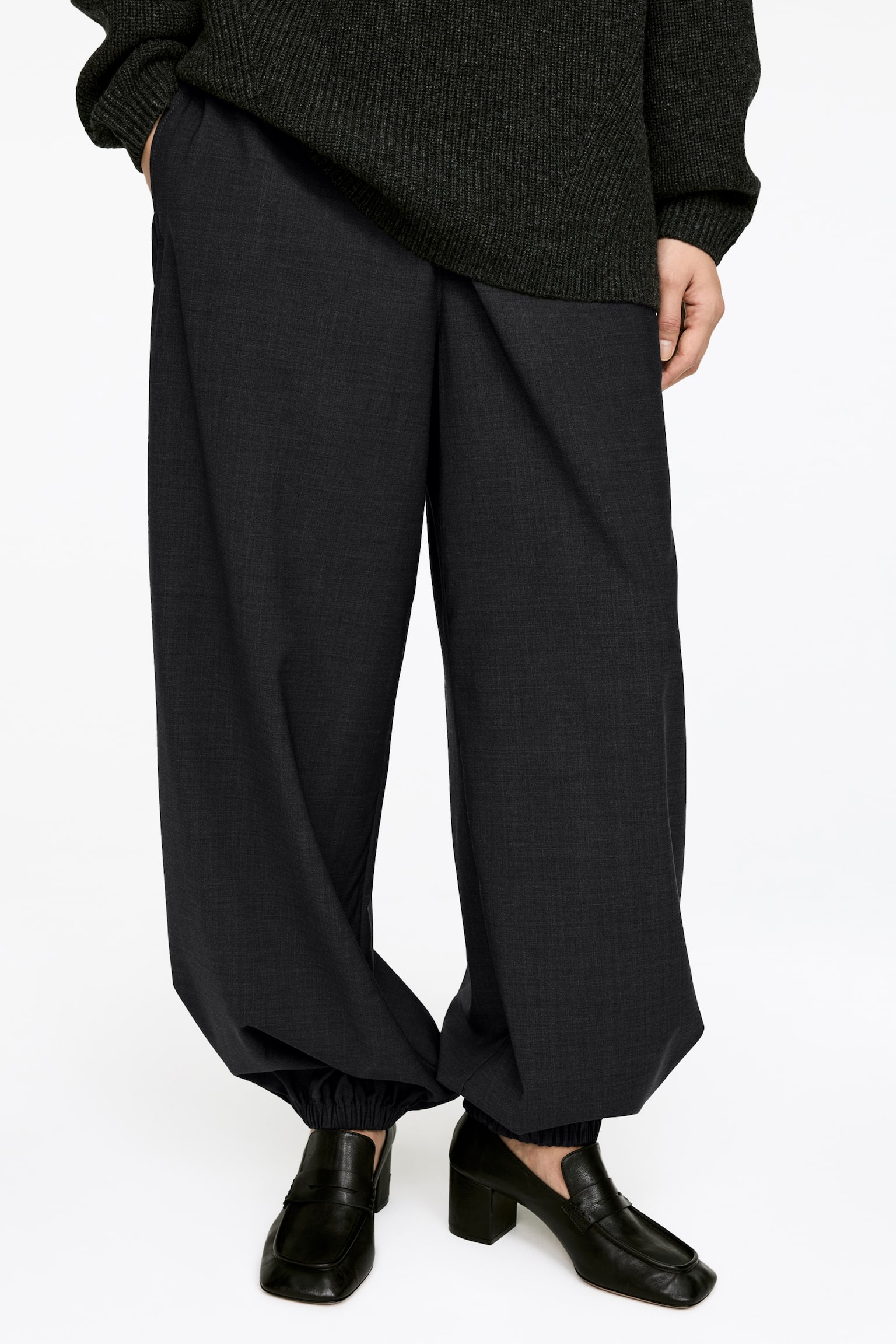Pantaloni barrel - Grigio scuro/Nero - 4