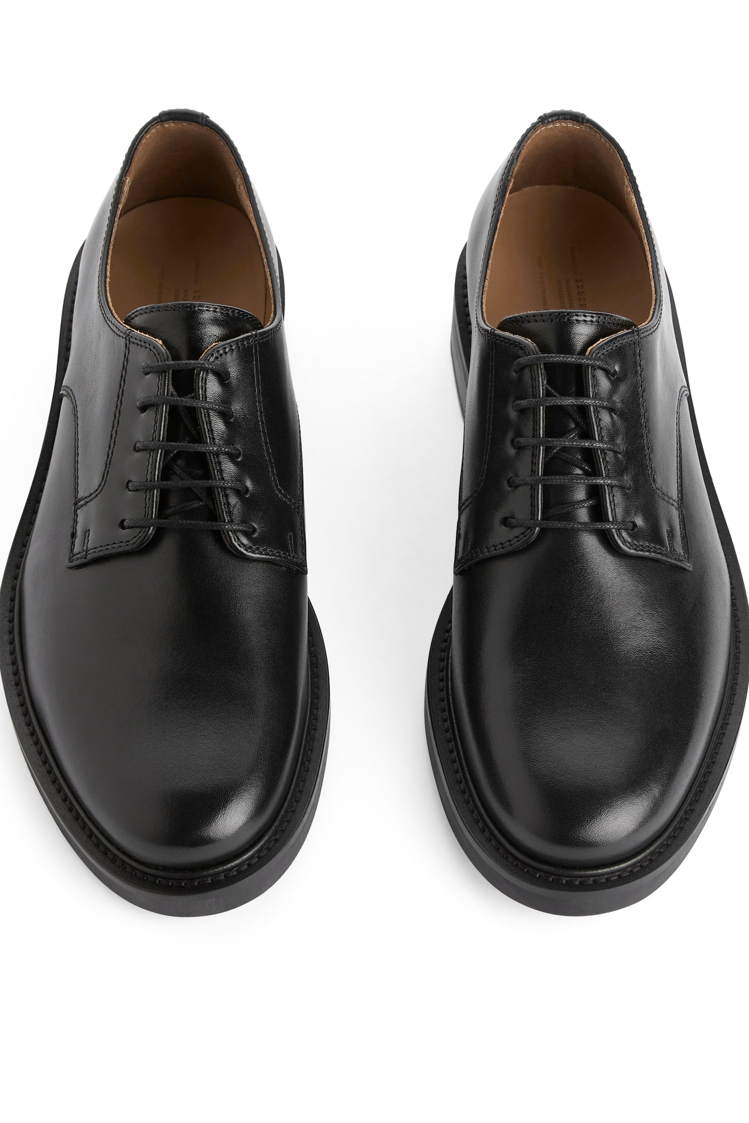 Leather Derby Shoes - Black - 7