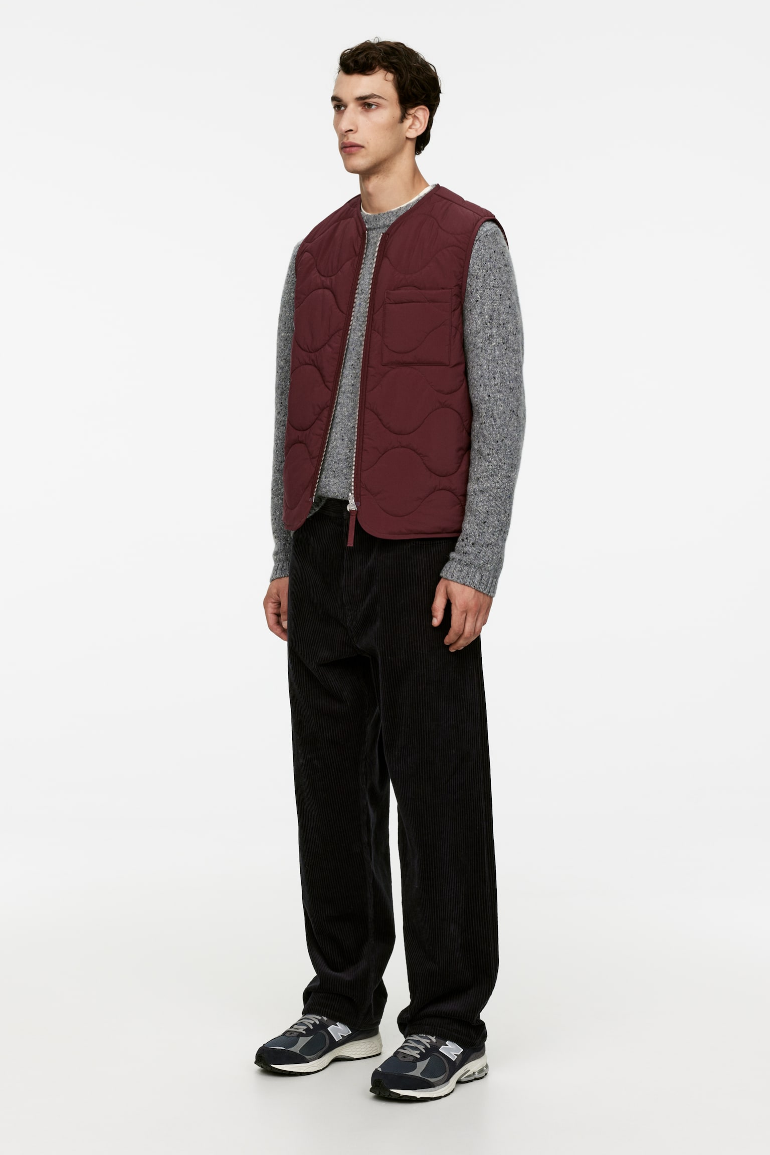 2-in-1 Quilted Liner Vest - Burgundy/Green/Dark Khaki/Black/Dark Blue/Yellow - 5