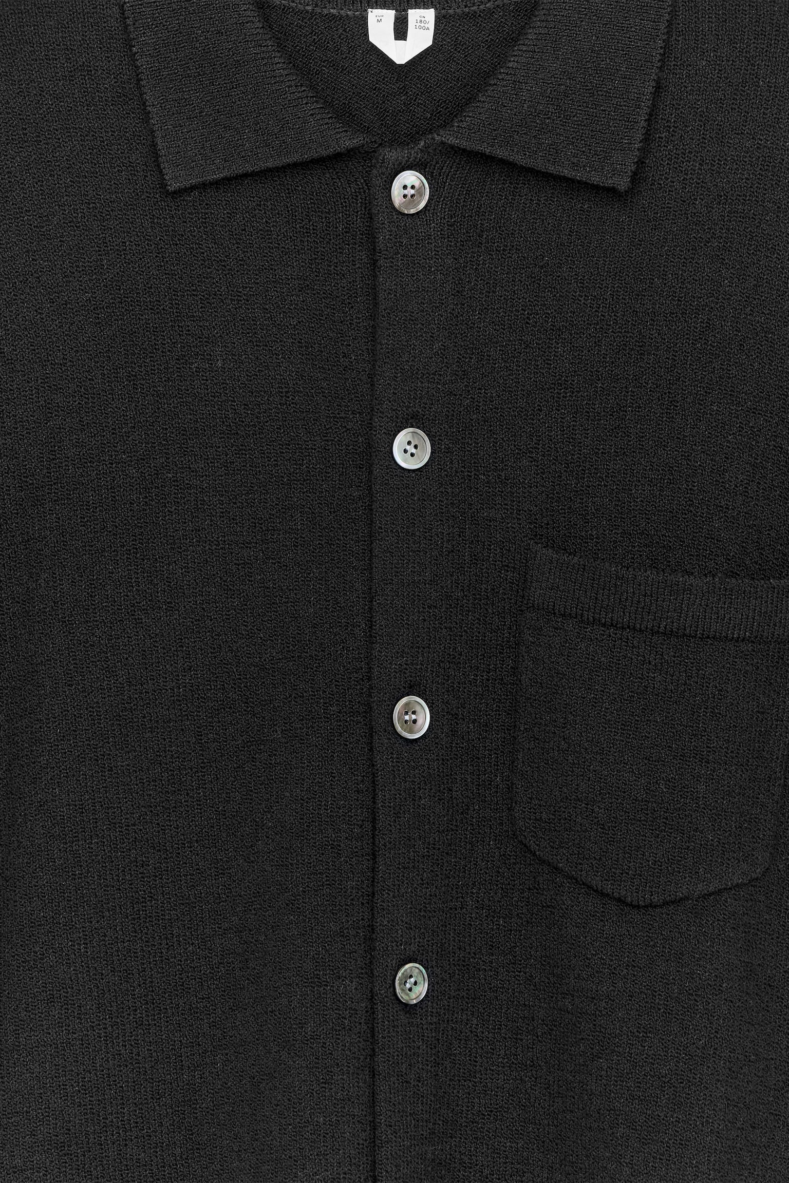 Cardigan i ull och bomull - Svart - 5