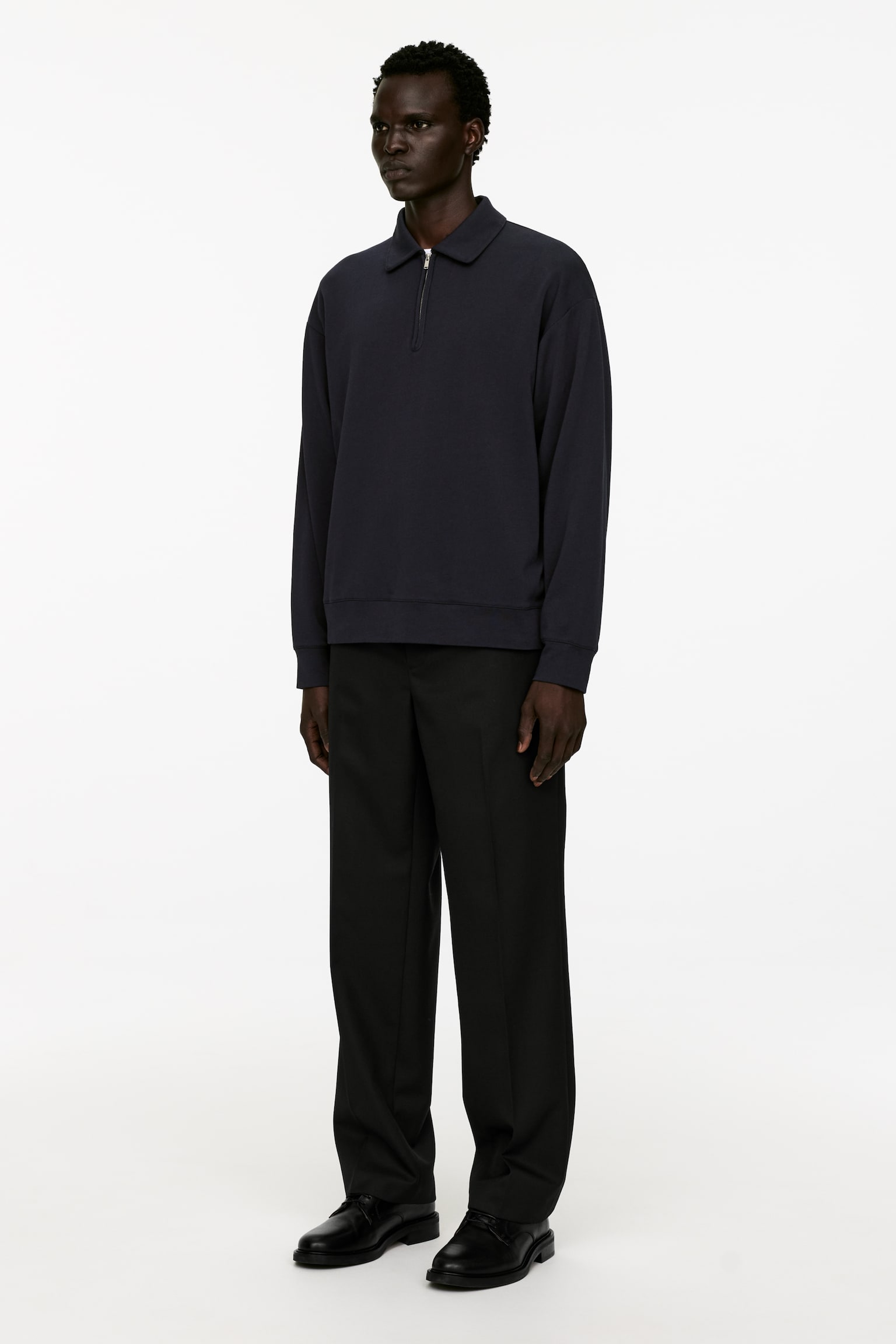 Half-Zip Polo Shirt - Dark Blue/Dark Mole - 6