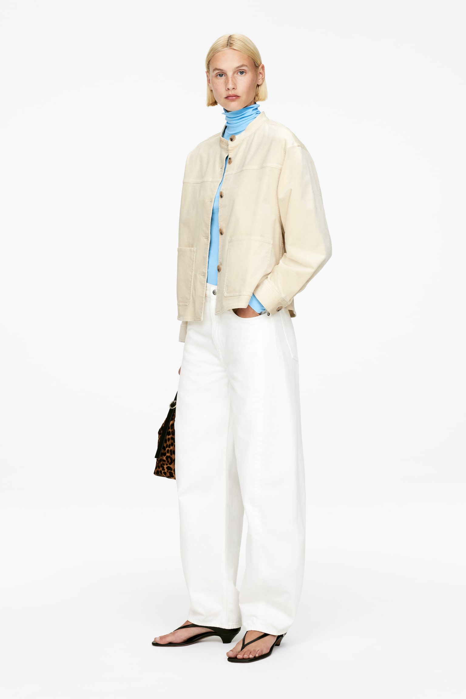 Overshirt aus Cord - Hellbeige/Dunkelblau - 9