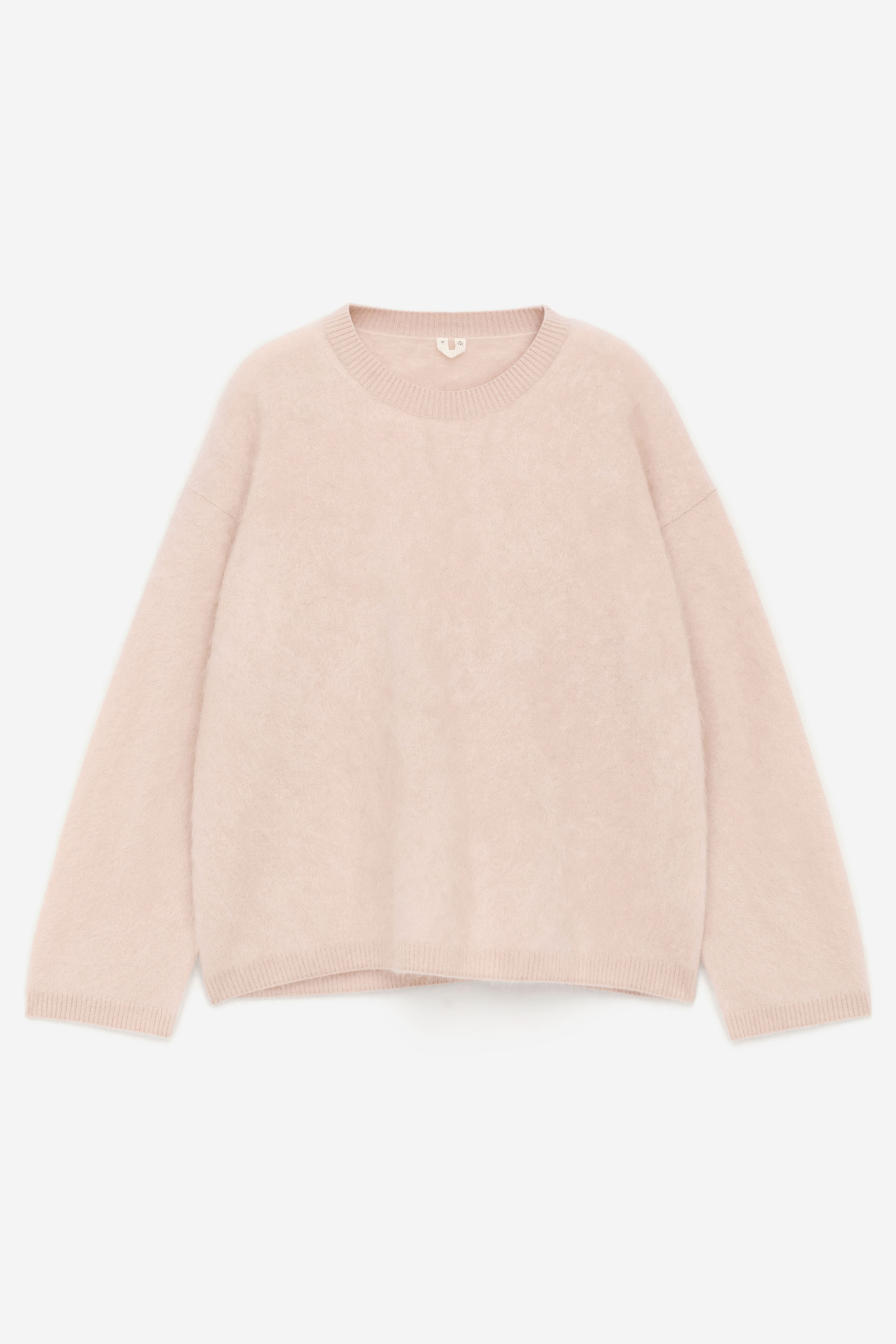 Pure Brushed-Cashmere Jumper​ - Rosa polvere/Nero/Marrone scuro