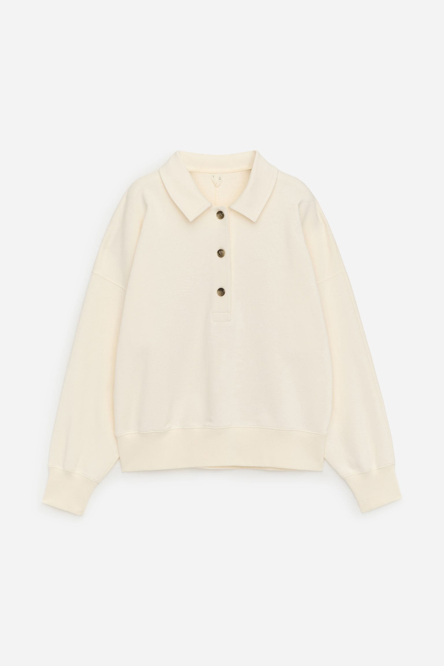 Bluza polo z materiału frotté - Złamana biel/Jasnoniebieski/Ciemnobrązowy - 2
