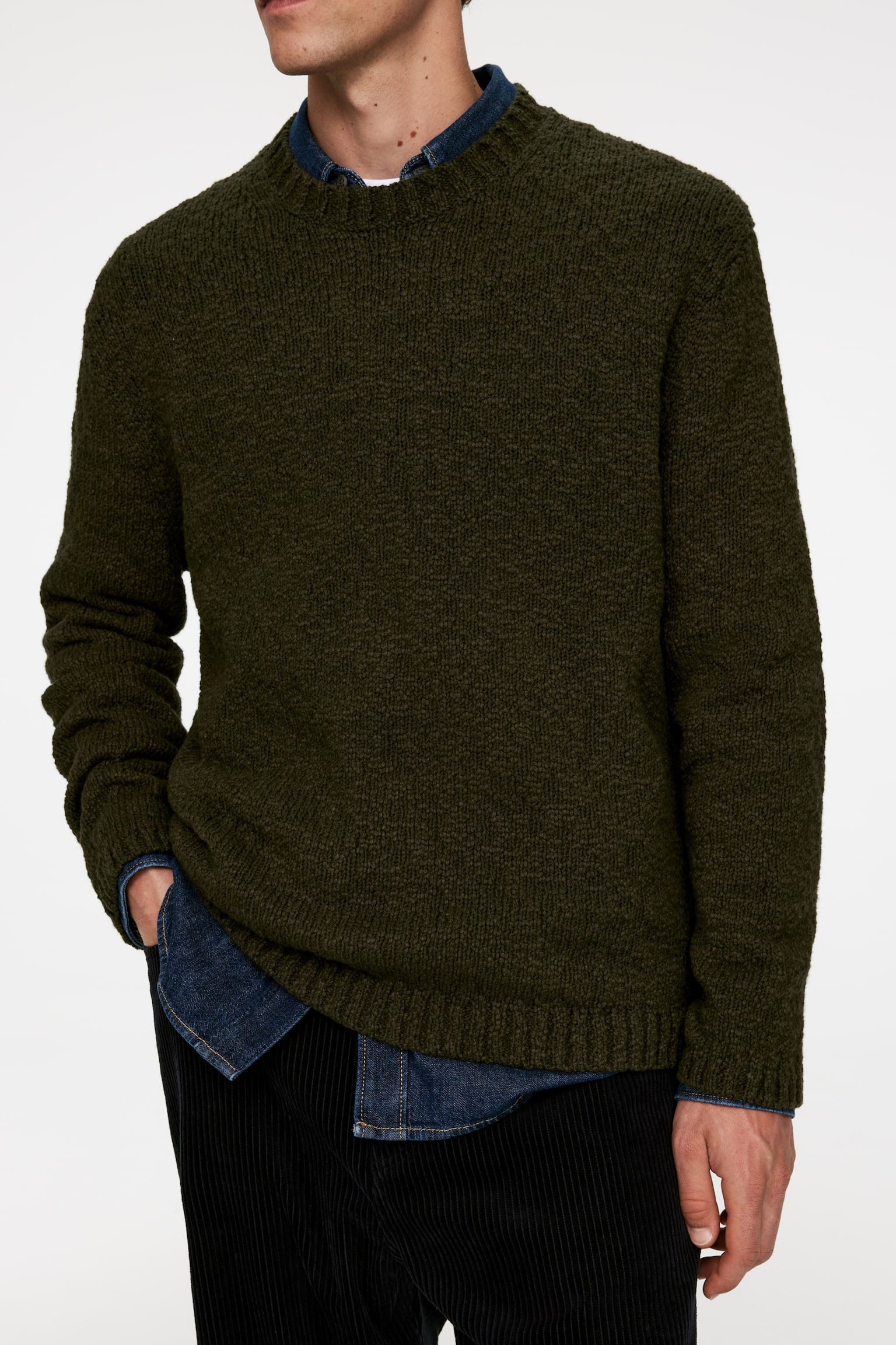 Tape Yarn Jumper - Dark Green/Off Black - 4