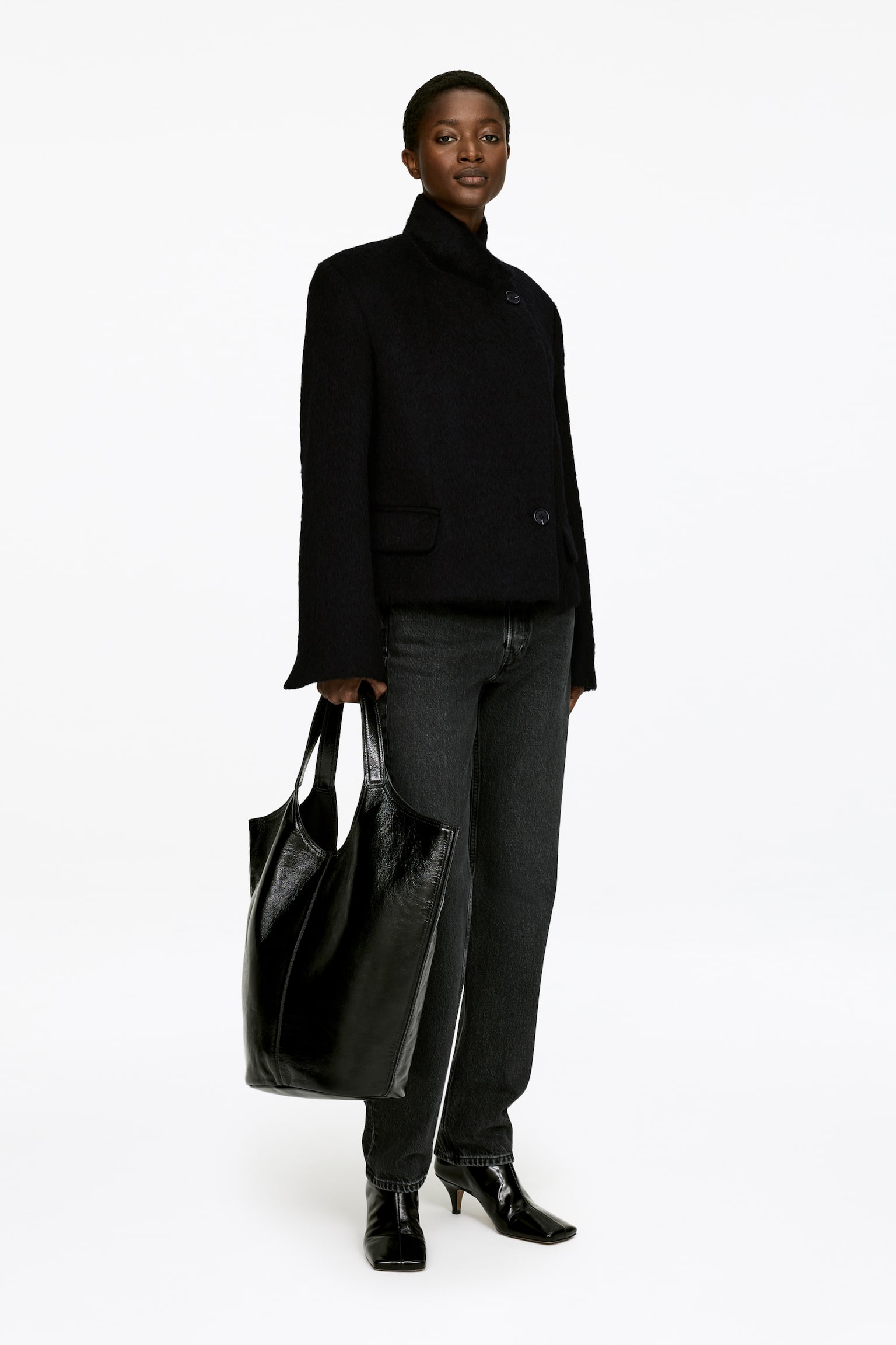 Giacca in misto lana e alpaca - Nero - 7