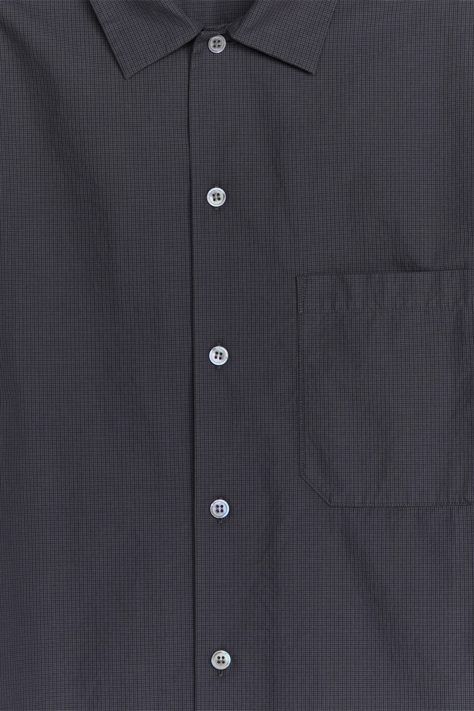 Checkered Poplin Shirt - Black - 4