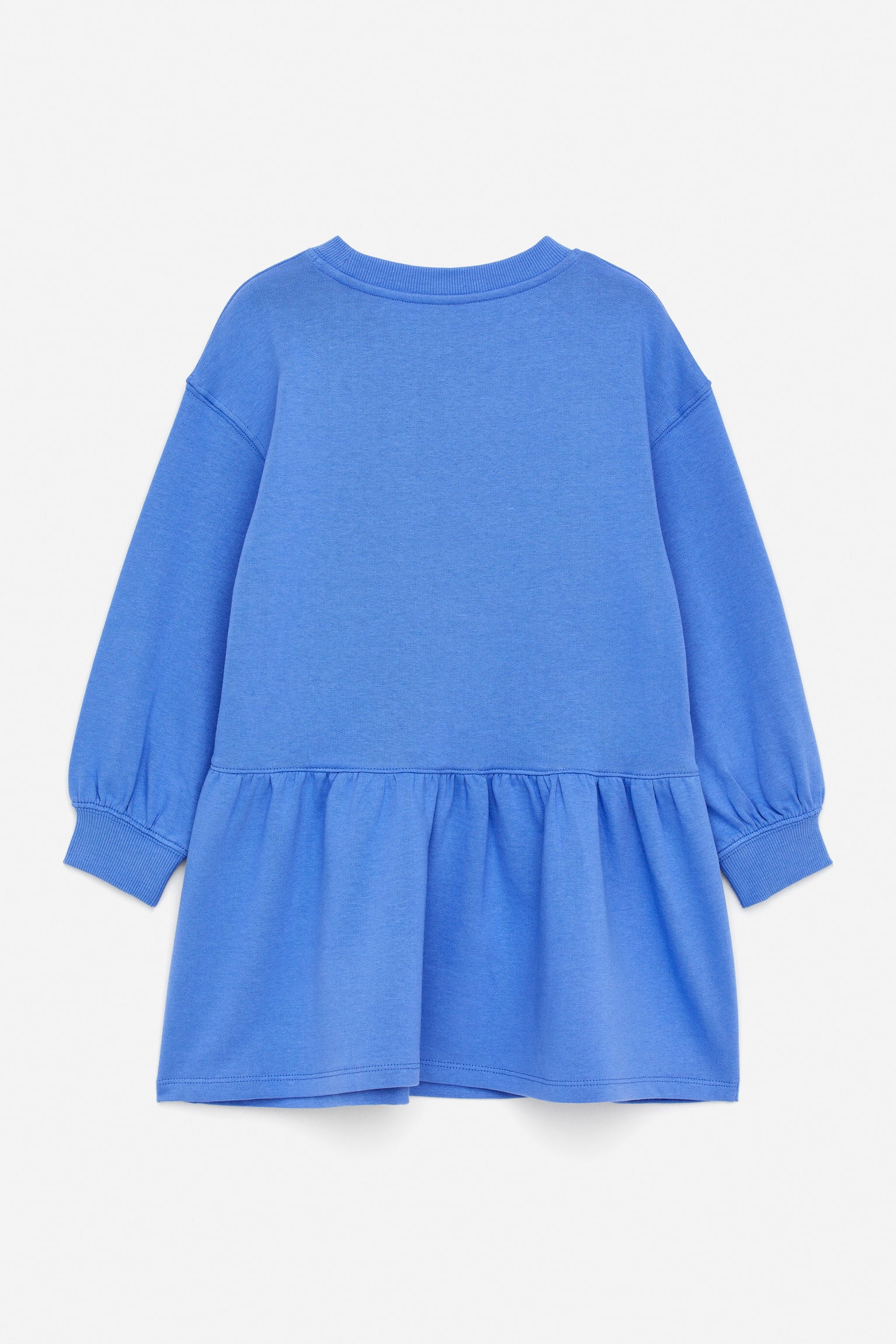 Dresowa sukienka oversize - Niebieski/Ciemnoniebieski/kwiaty - 3