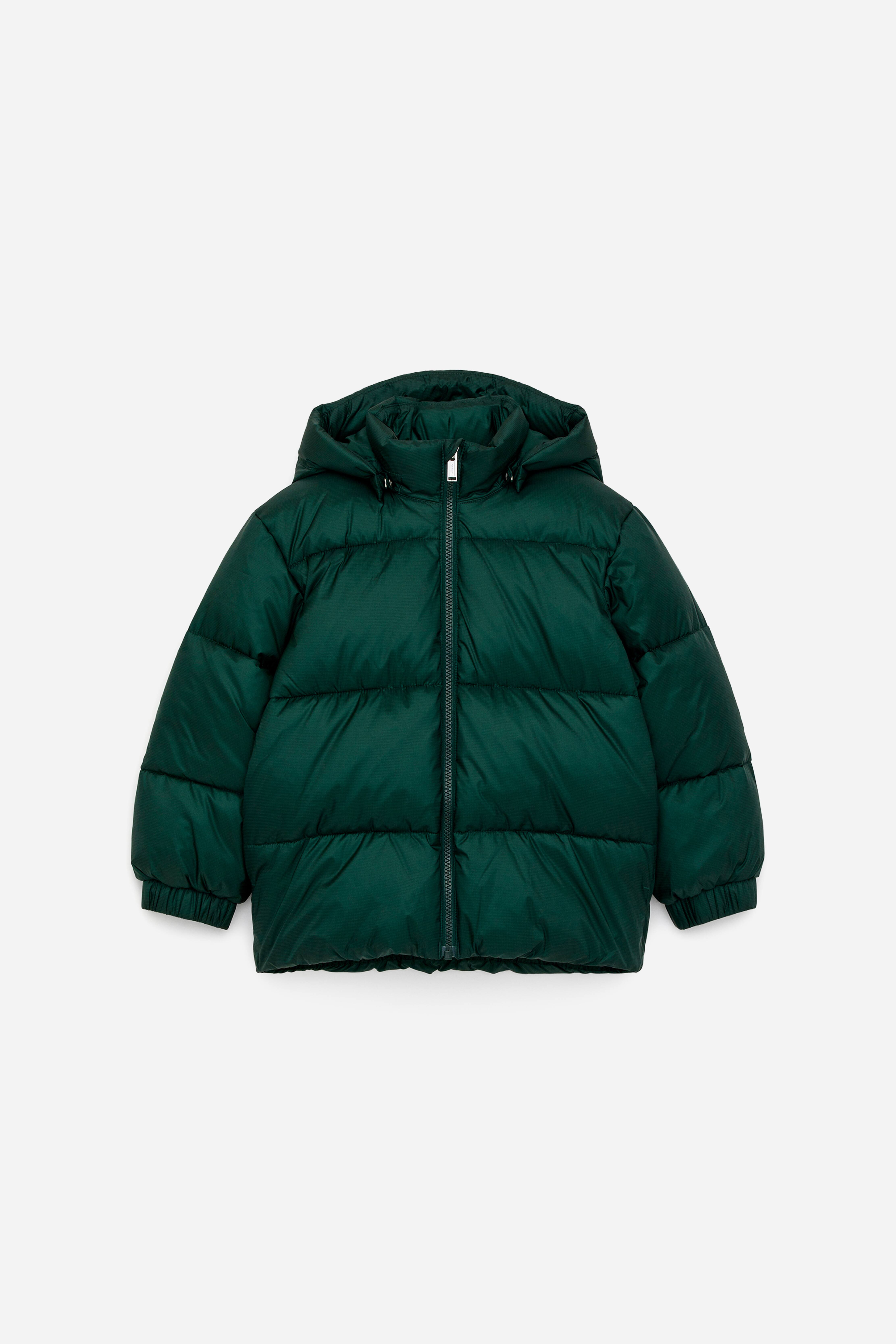 Vattert pufferjakke - Mørkegrønn/Lilla/Blå