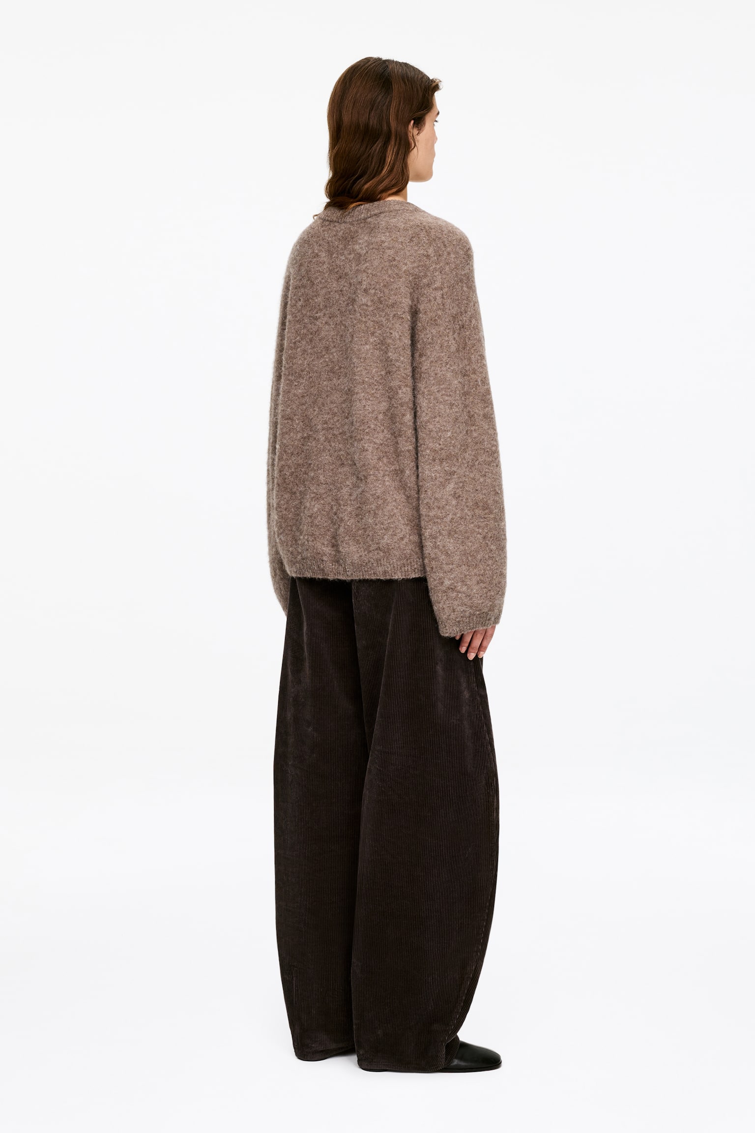 Maglione con scollo a V in misto alpaca e lana - Talpa - 4