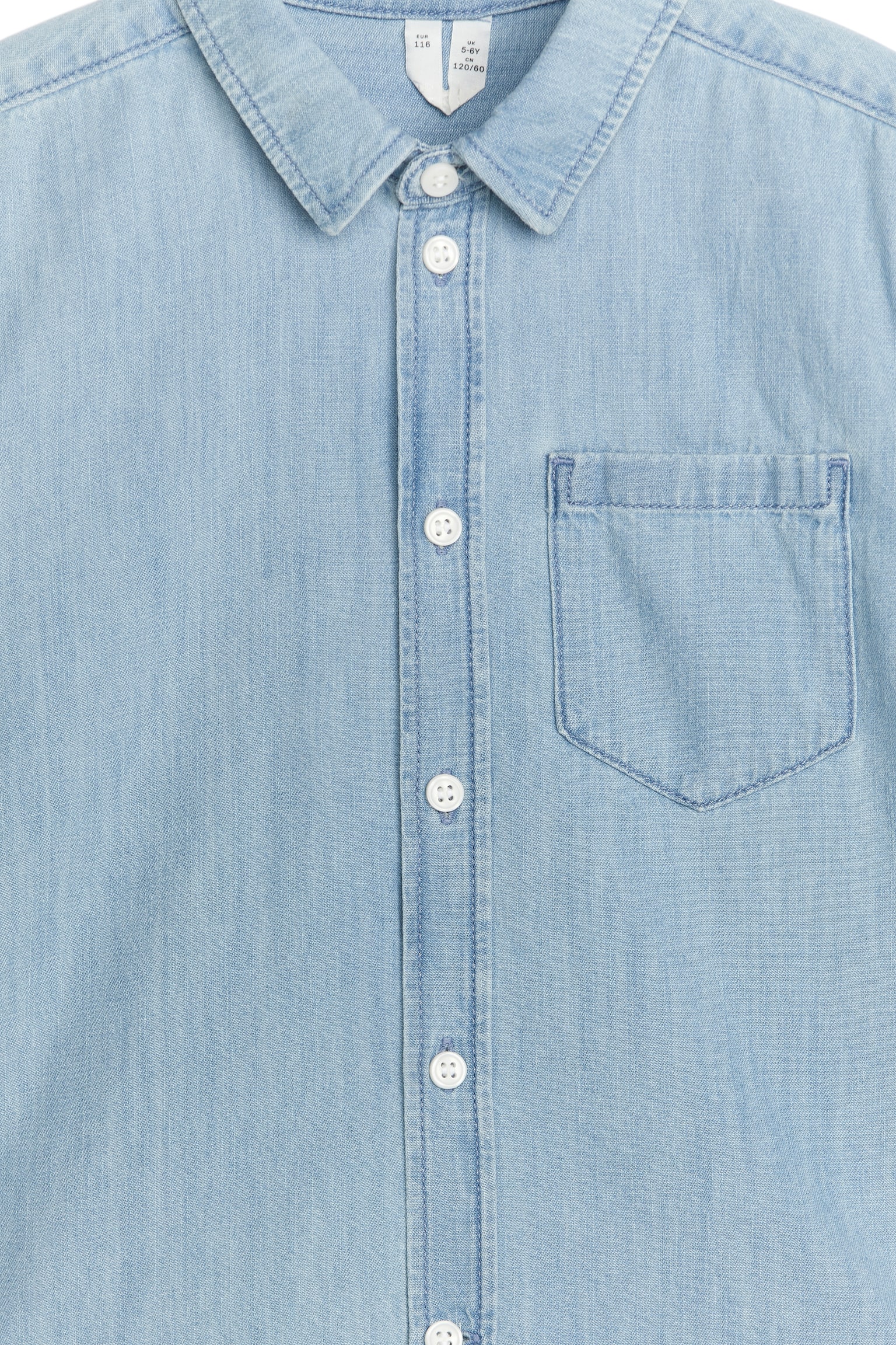 Short-Sleeve Denim Shirt - Light Blue - 2