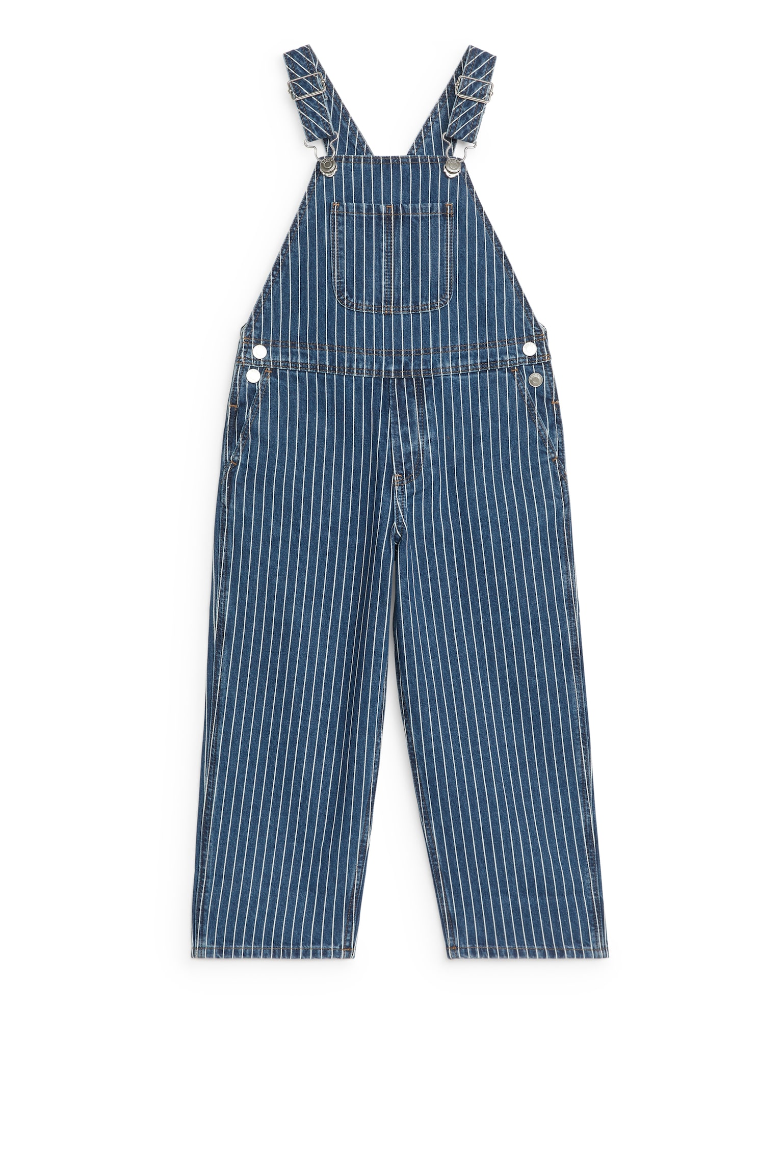 Relaxed Denim Dungarees - Mid Blue/Hickory - 1