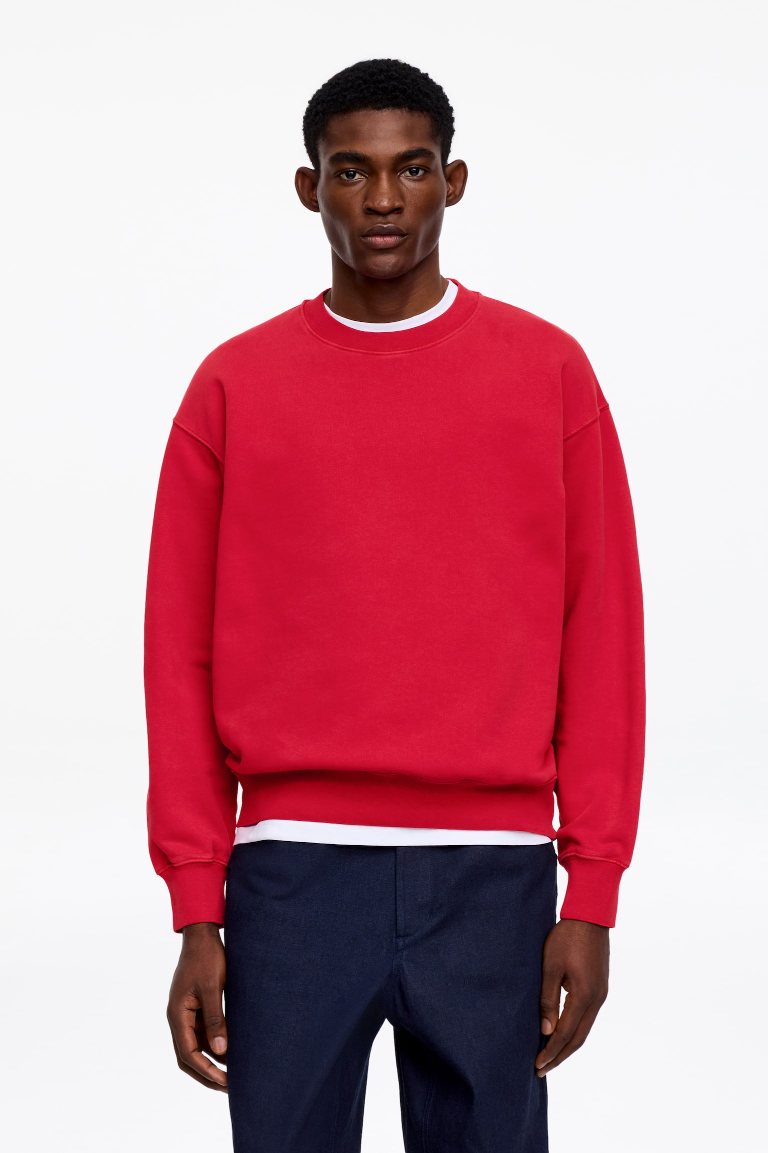 Legeres Sweatshirt - Rot/Taubenblau/Gelb - 1