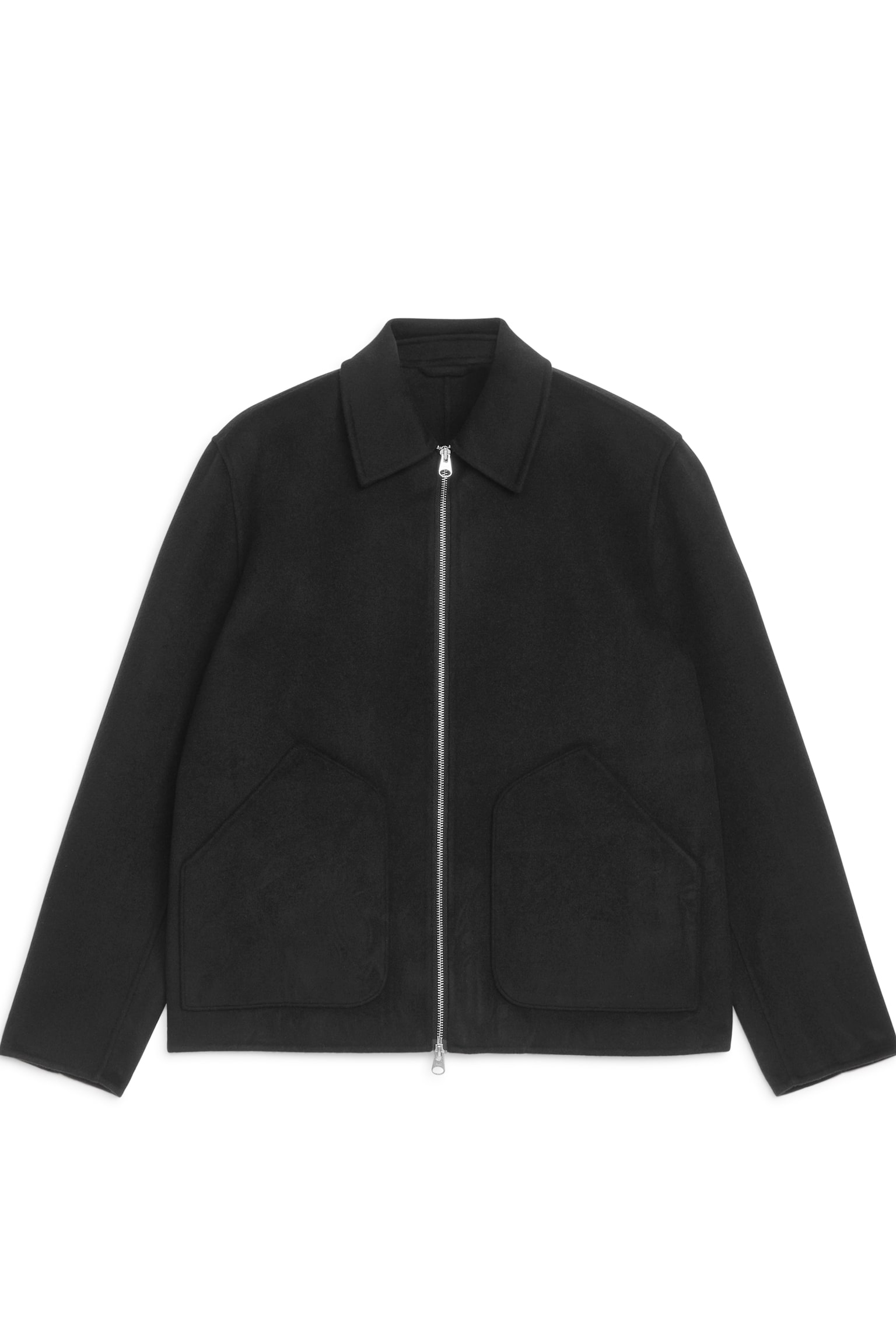 Short Double-Face Wool Jacket - Black/Dark Blue - 2