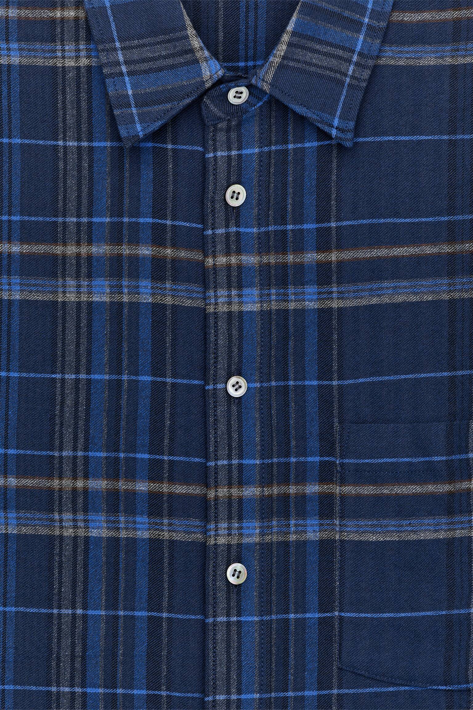 Lockeres Flanellhemd - Blau/Karos - 3