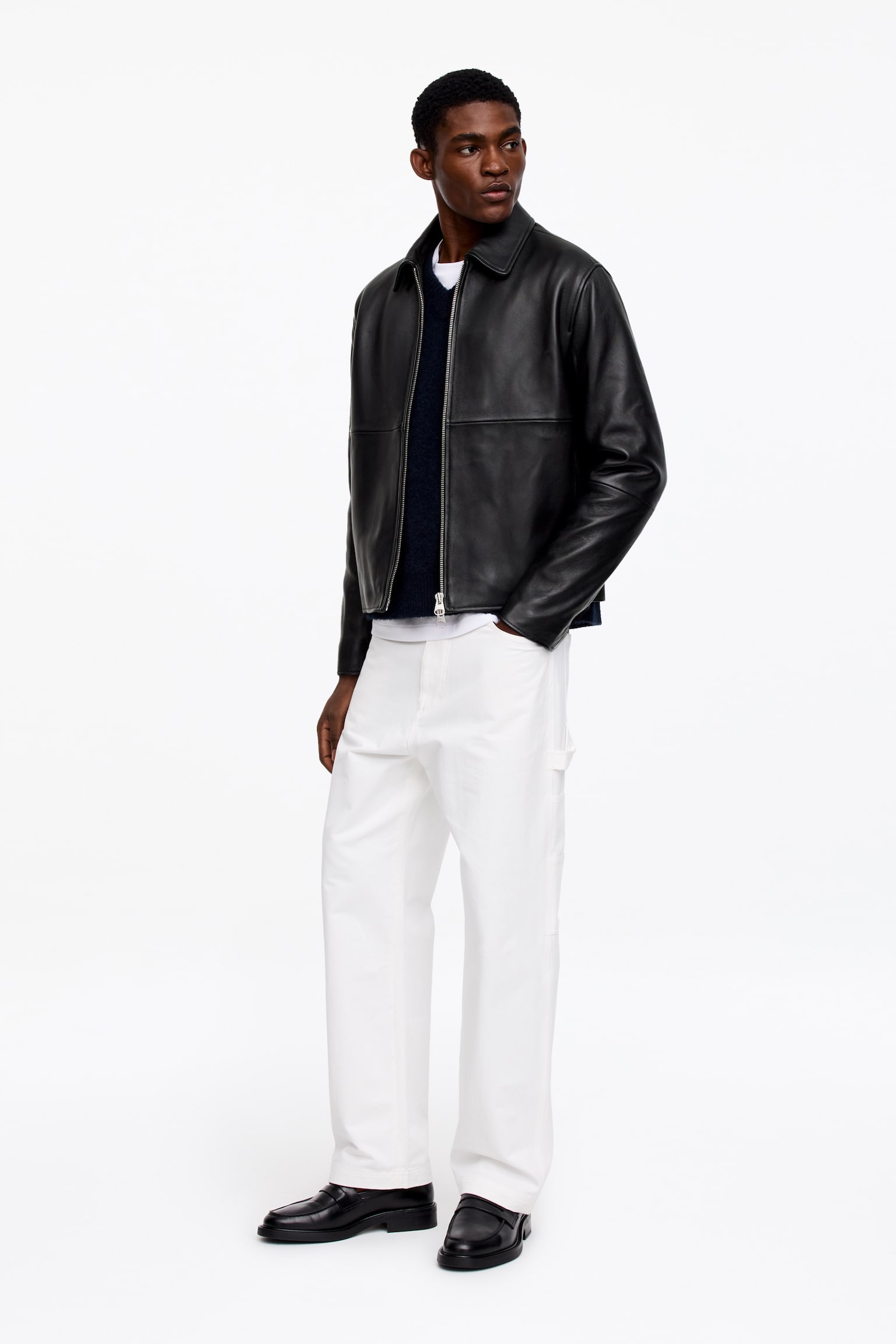 Giacca in pelle - Nero - 6