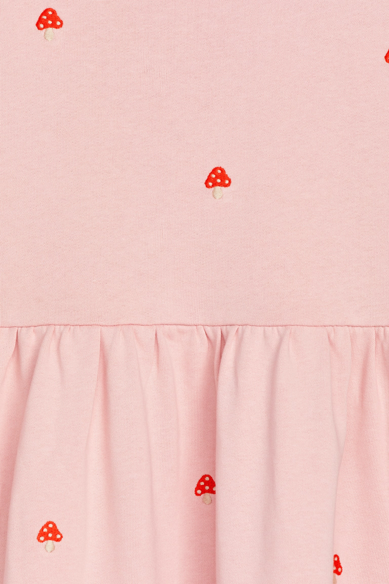 Embroidered Sweatshirt Dress - Pink/Mushrooms/Lilac/Red Hearts/Lilac - 5