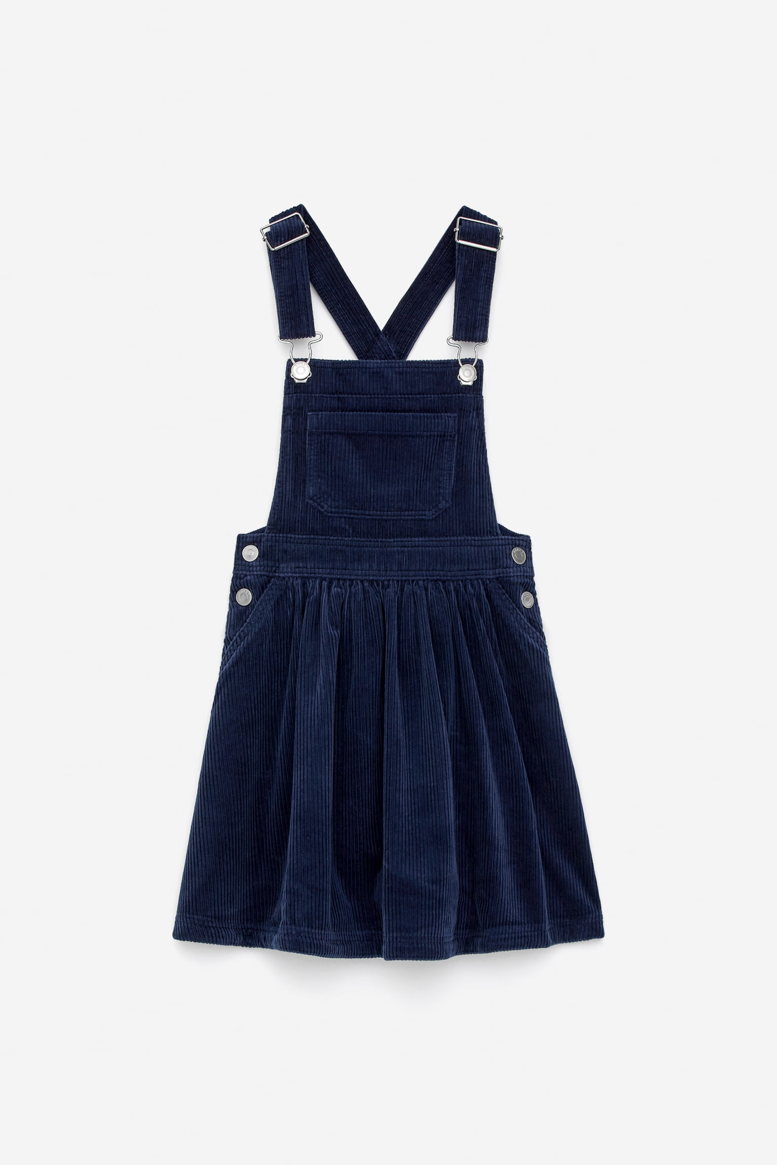 Sztruksowa sukienka ogrodniczka - Ciemnoniebieski