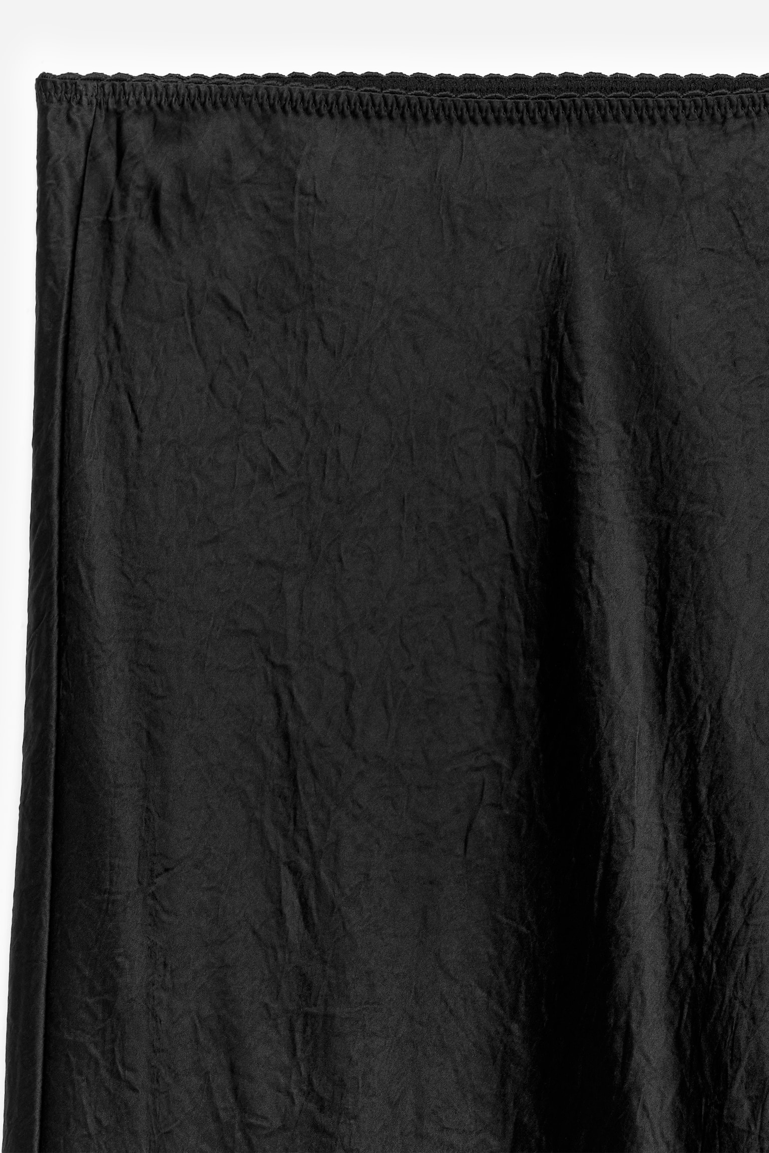 Satinrock mit Spitze - Schwarz - 5