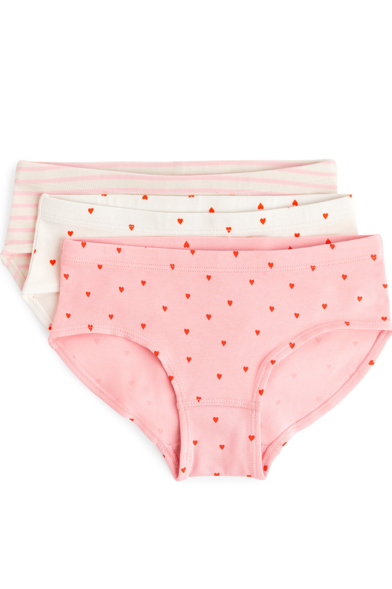 Cotton Jersey Briefs - Pink/Off White/White/Lilac/Off White/Lilac/Orange/Off White/Multicolour - 1