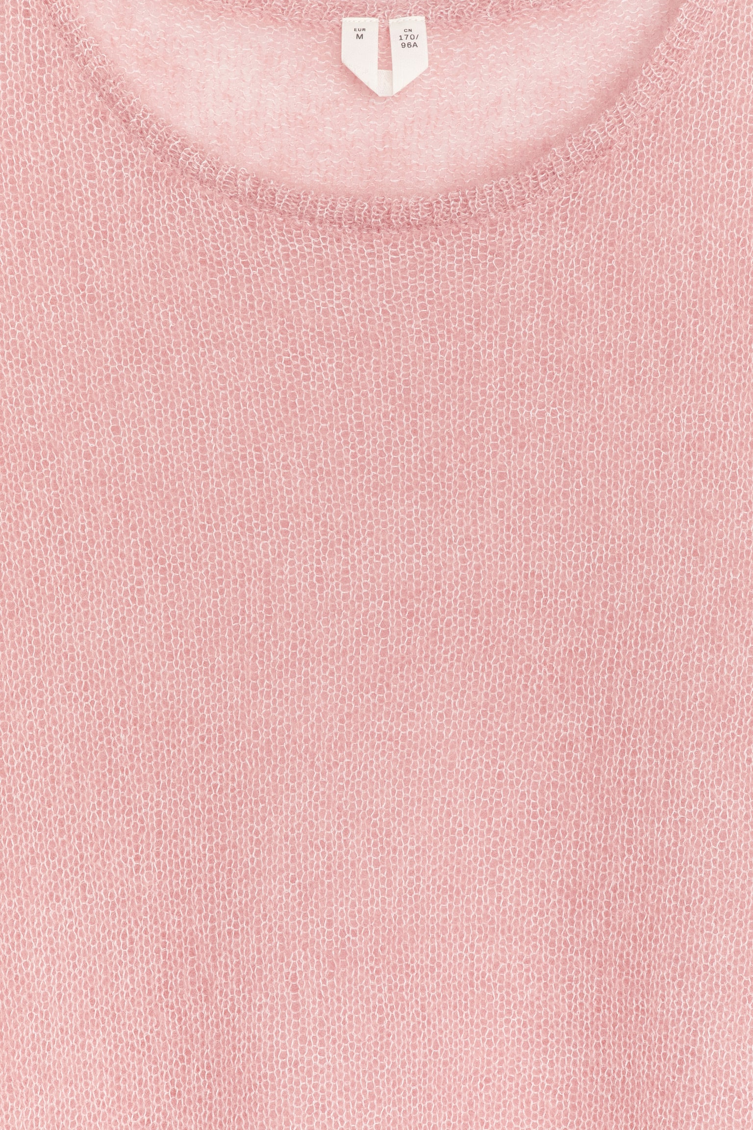 Wool-Mohair Blend Top - Pink/Light Grey - 4