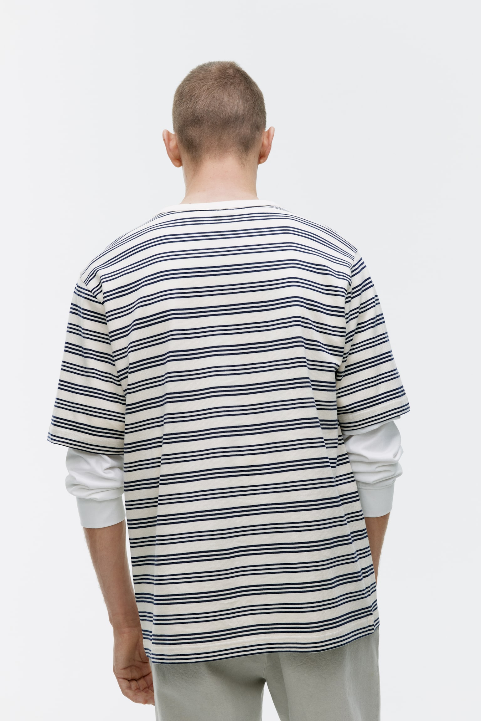 Lightweight T-Shirt - Off White/Blue - 4