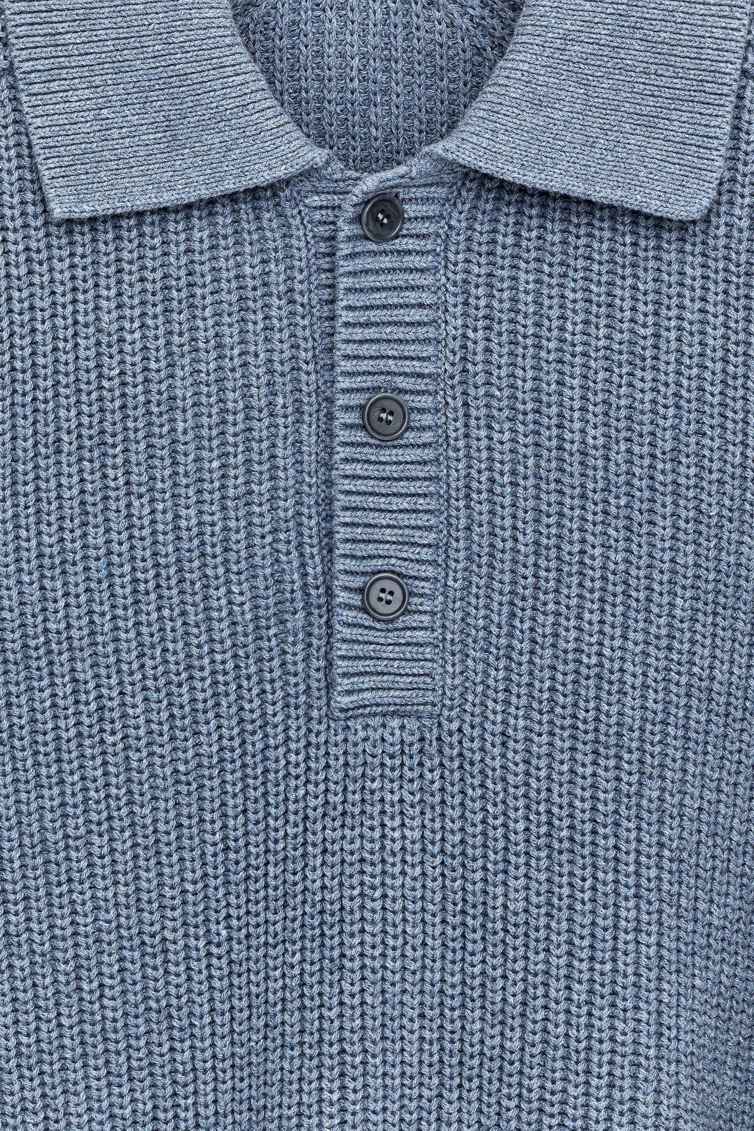Polo Gros din Amestec de Bumbac - Albastru - 3