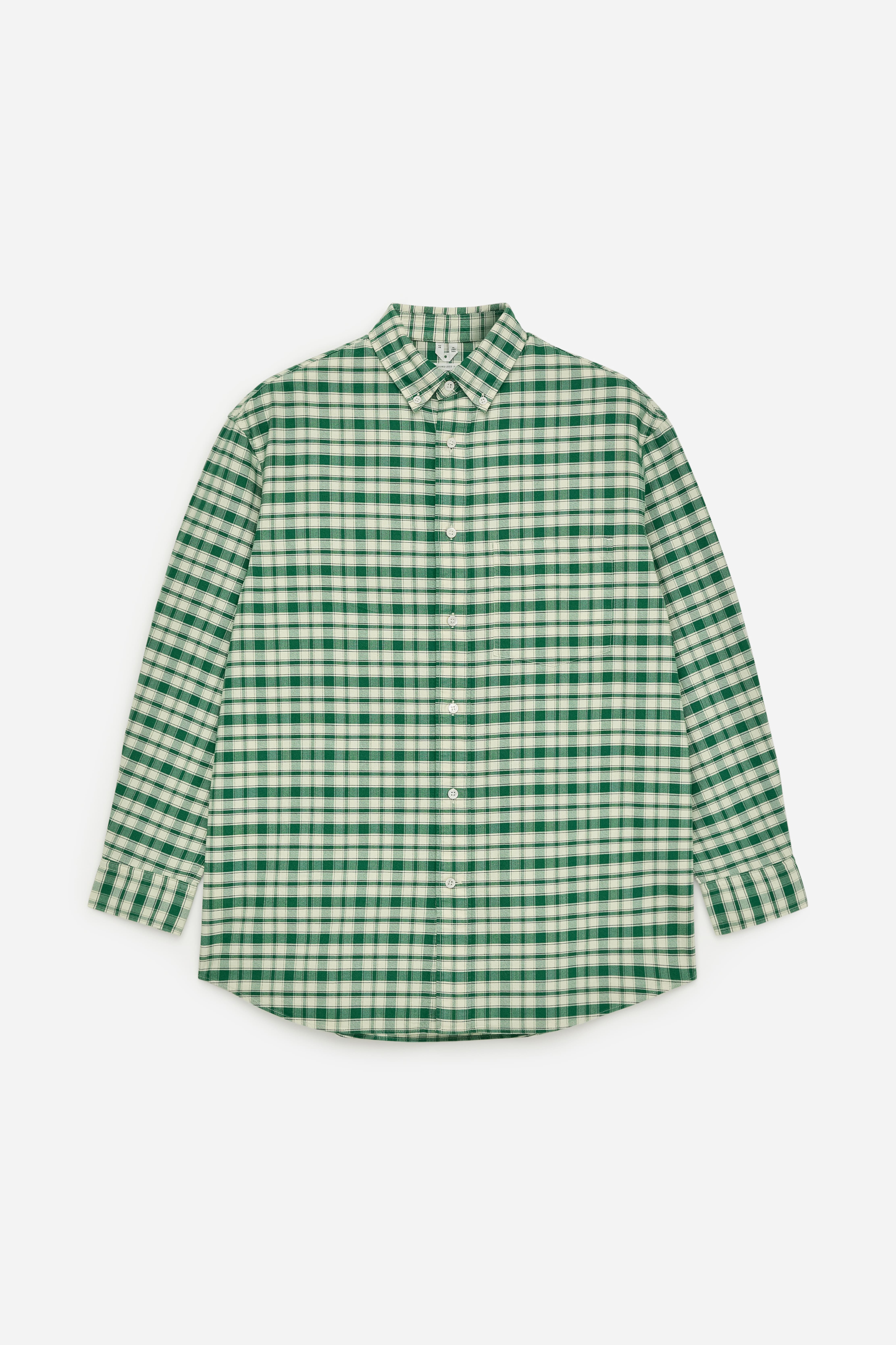 Koszula oxford oversize - Zielony/krata/Niebieski/biały